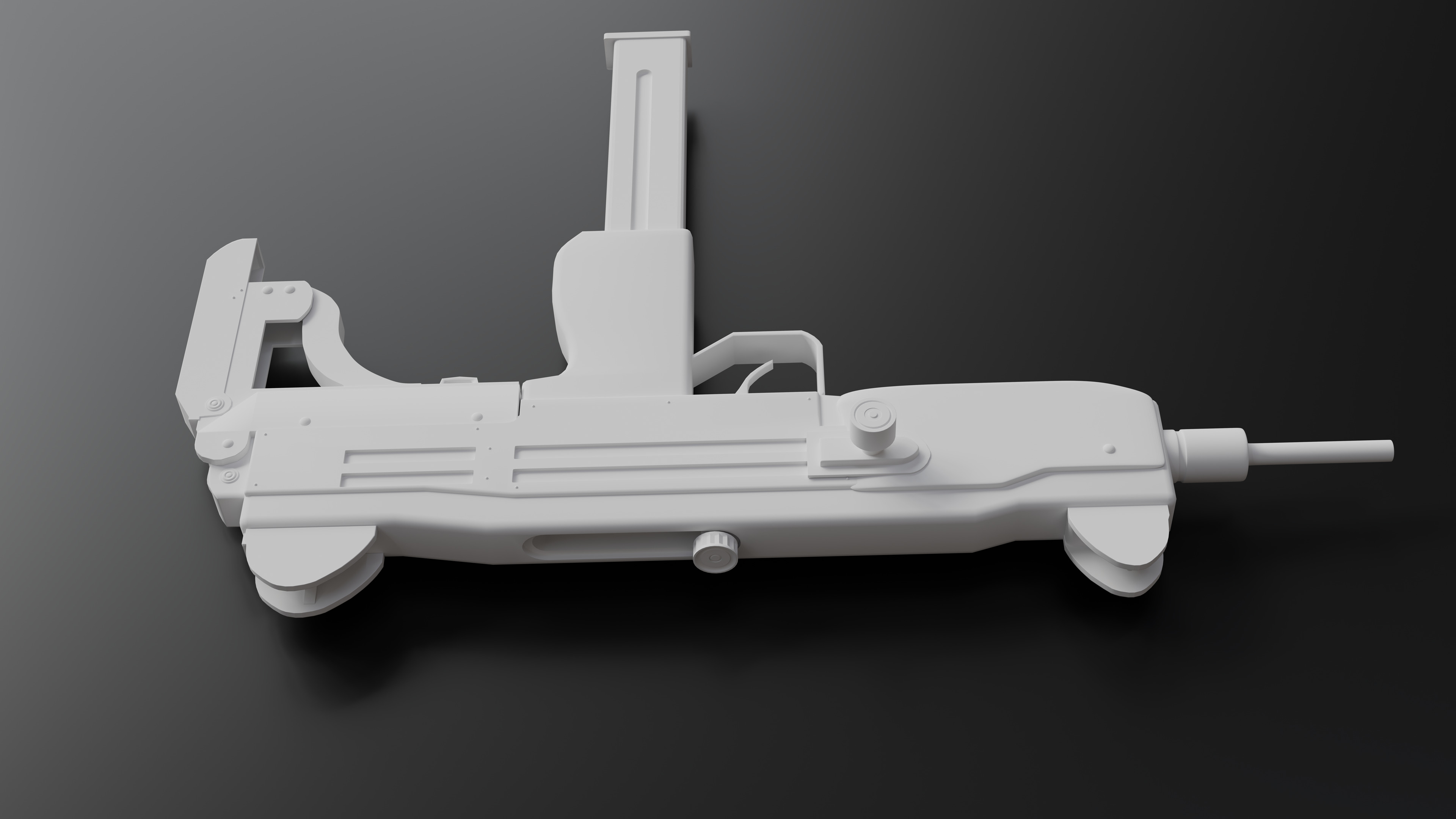 Mini Uzi Sub Machine Gun SubD Model  3D model_8
