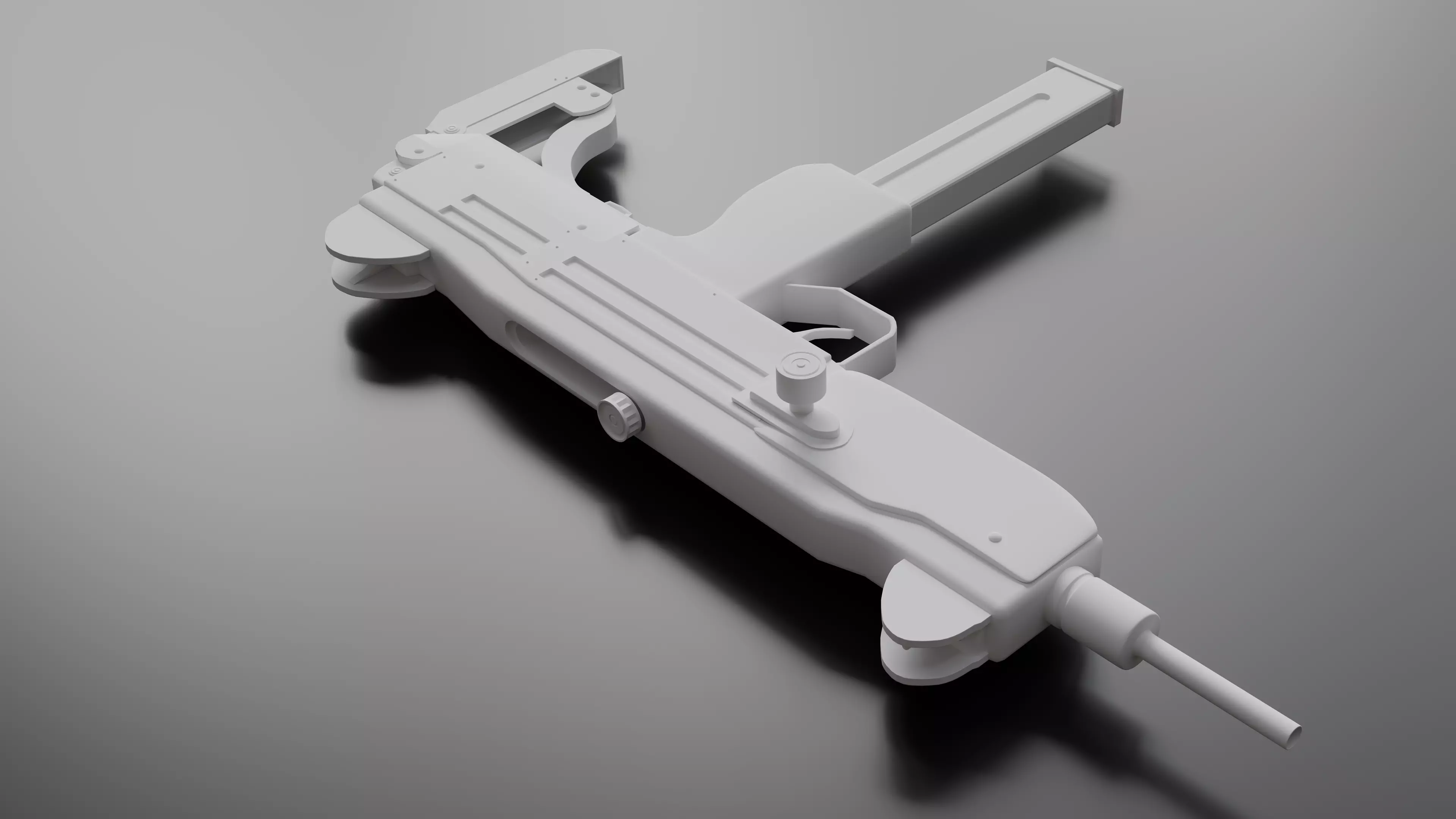Mini Uzi Sub Machine Gun SubD Model  3D model_0
