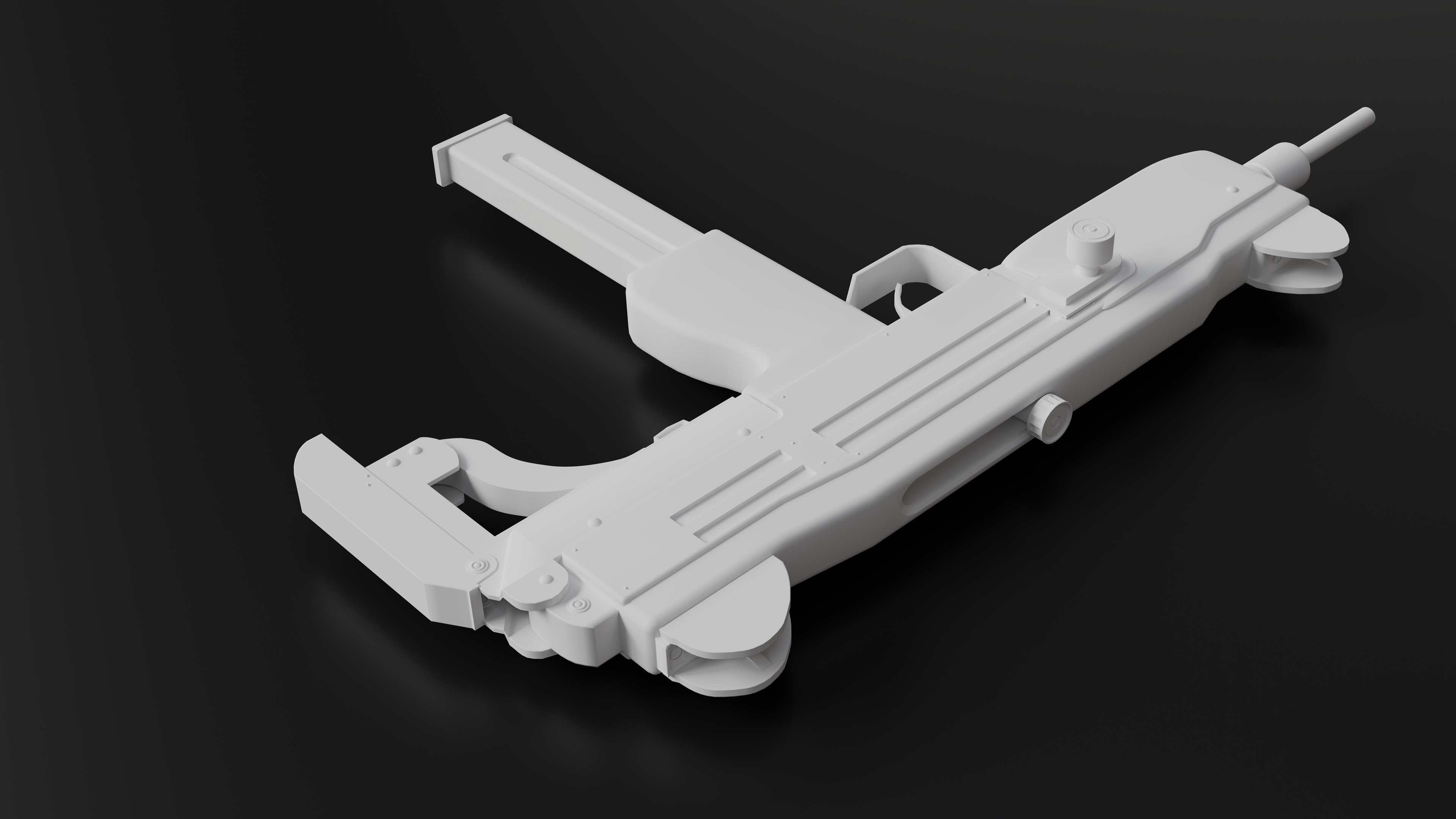 Mini Uzi Sub Machine Gun SubD Model  3D model_14