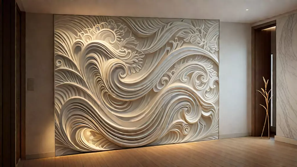 modern panel wall decor set relief stl mural CNC 164 3D model