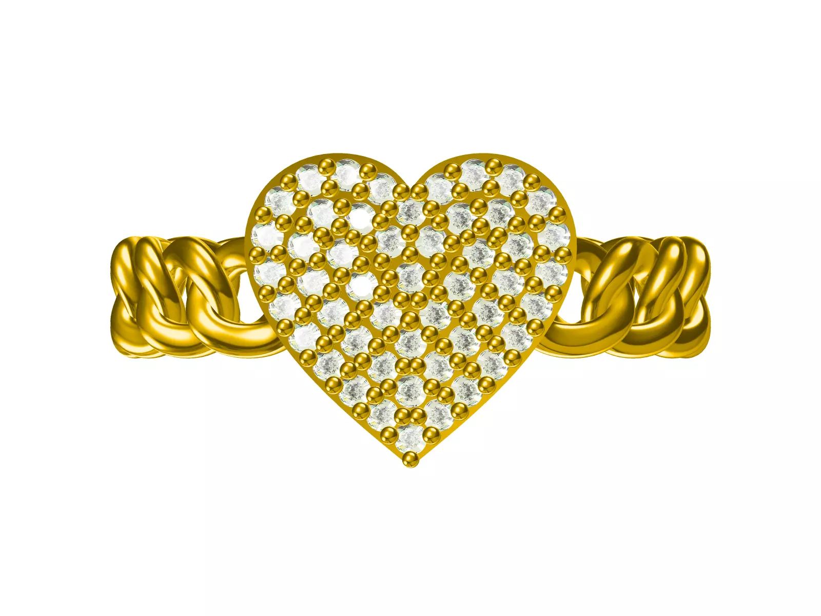 Heart ring Diamond Ultra light Minimal Women 3D print model 3D print model