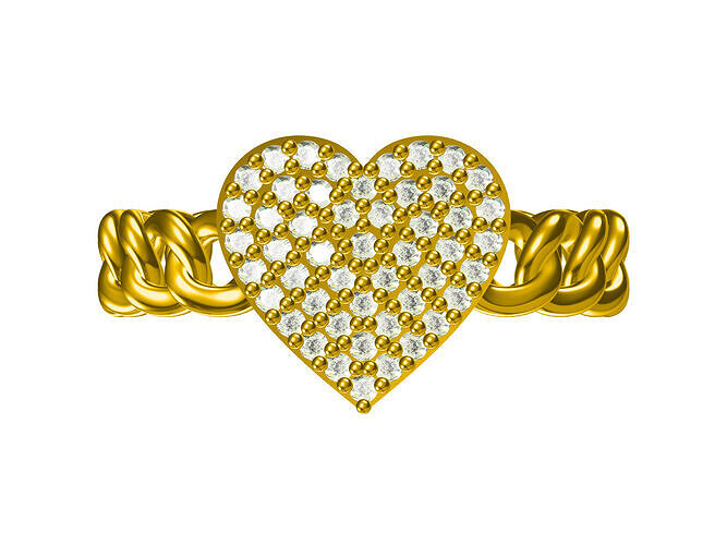 Heart ring Diamond Ultra light Minimal Women 3D print model 3D print model
