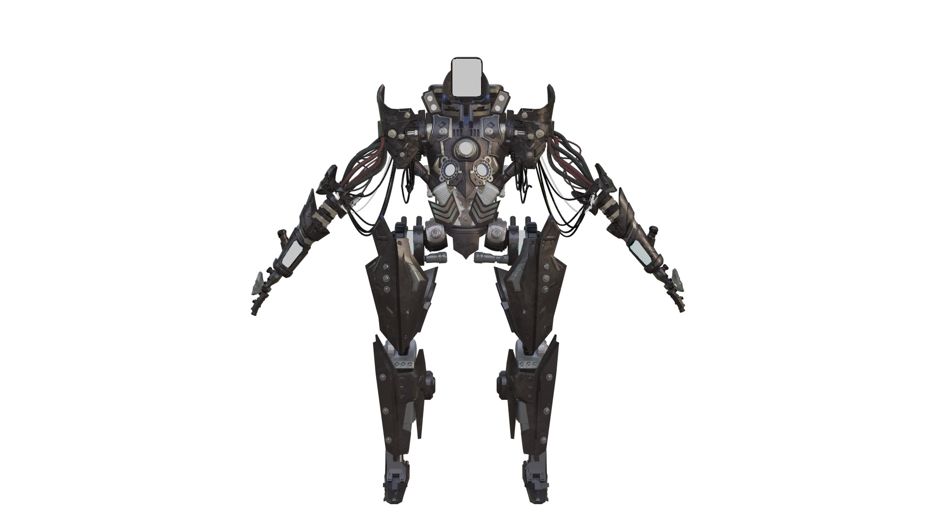 Futuristic War Mech robot Fully Rigged Low-poly 3D model_9