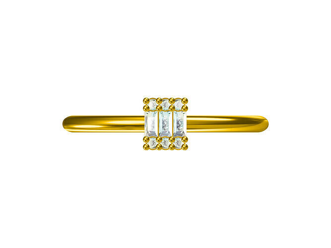 Diamond Ultra light Minimal Women Ring Model 3D print model  3D print model