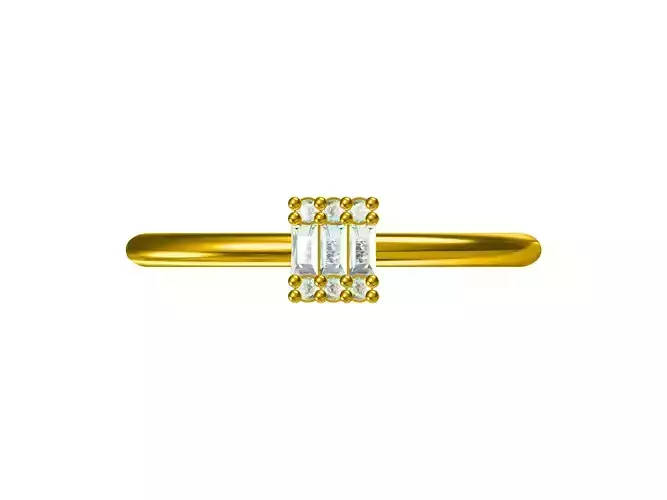 Diamond Ultra light Minimal Women Ring Model 3D print model 