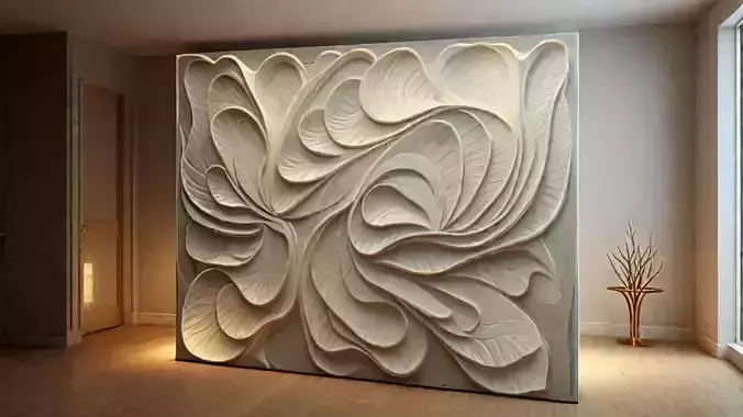 modern panel wall decor set relief stl mural CNC 165