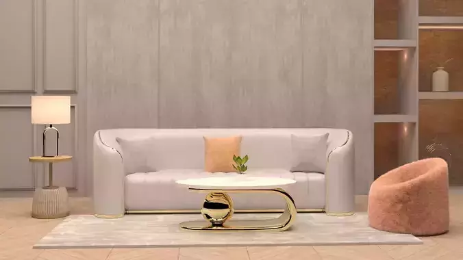 Interior view of a sofa with some furniture