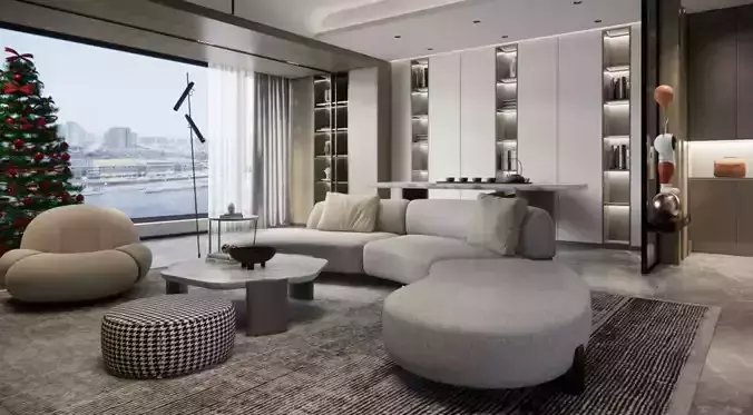 Modern Elegance Luxe Waterfront Living SketchUp model 