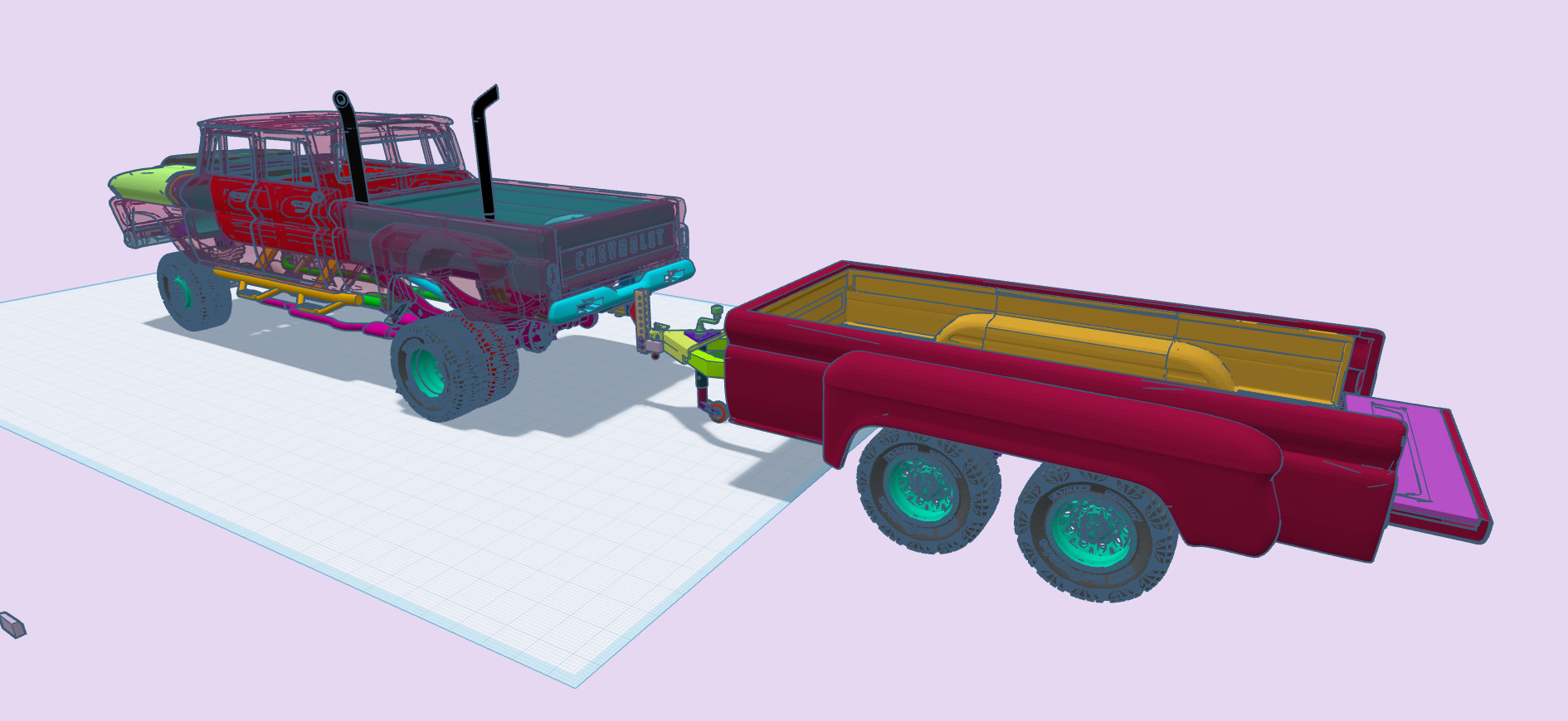 12 inch lift 1965 K10 Crew Cab add ons volume 3 with trailer 3D print model_25