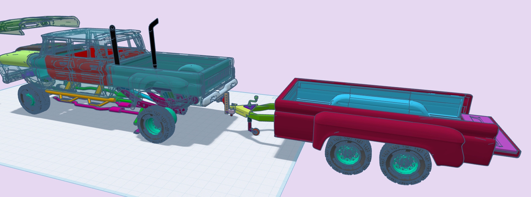 12 inch lift 1965 K10 Crew Cab add ons volume 3 with trailer 3D print model_22