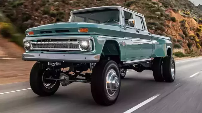 12 inch lift 1965 K10 Crew Cab add ons volume 3 with trailer 3D print model