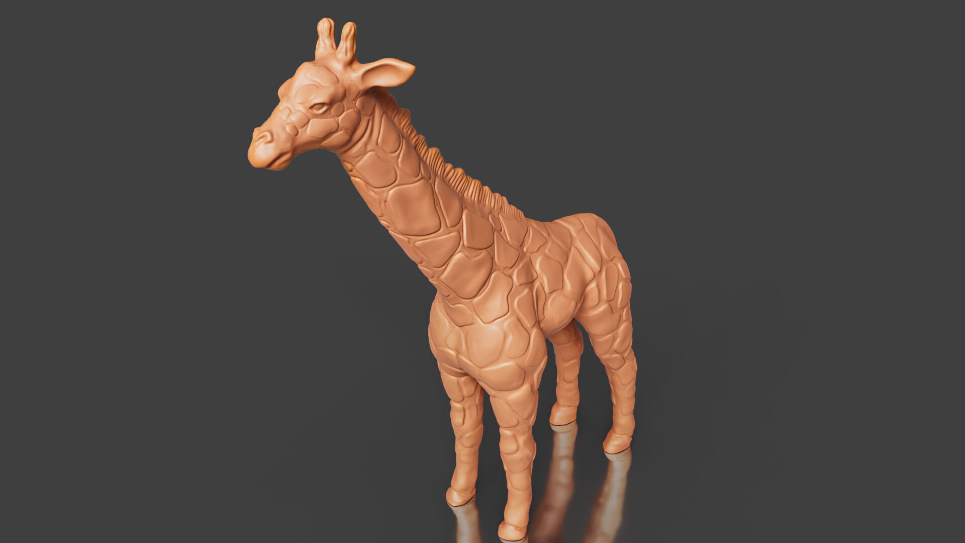 Realistic Giraffe Sculpture 3D print model_4