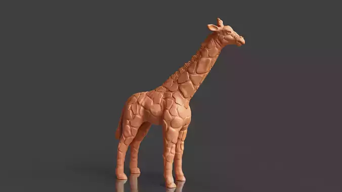 Realistic Giraffe Sculpture 3D print model