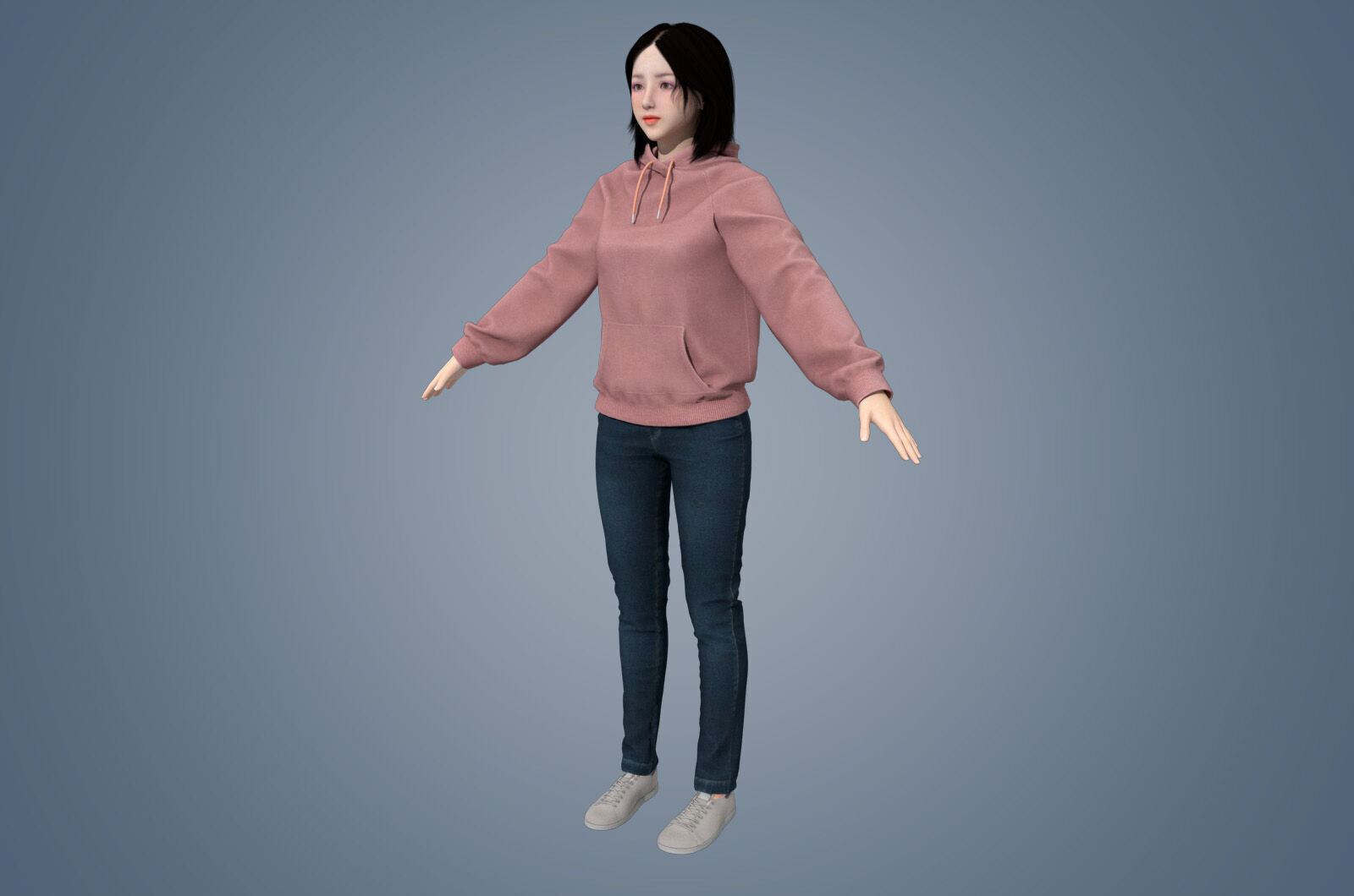 Girl Rigged 3D model 3D model Low-poly 3D model_12