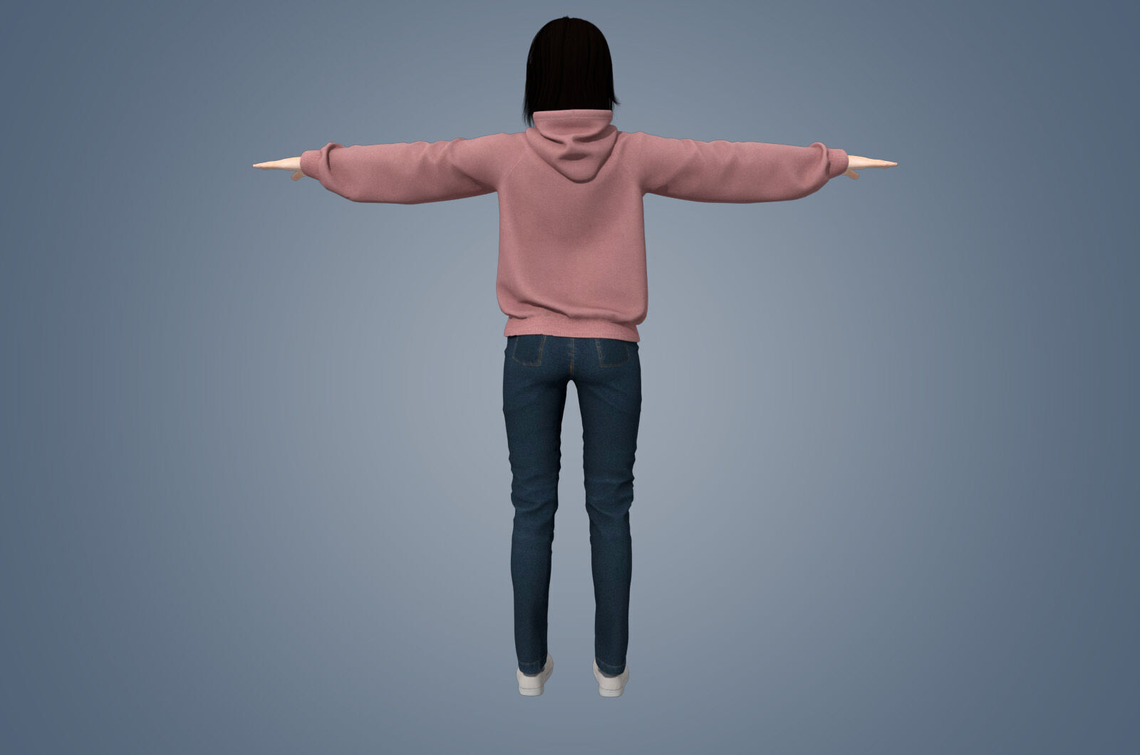 Girl Rigged 3D model 3D model Low-poly 3D model_3