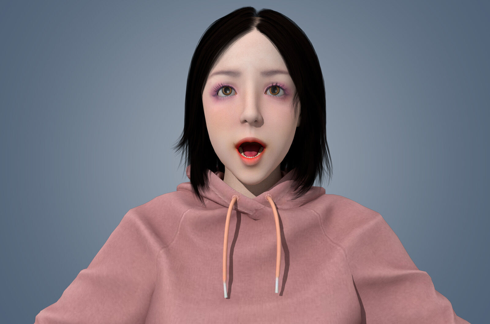 Girl Rigged 3D model 3D model Low-poly 3D model_11