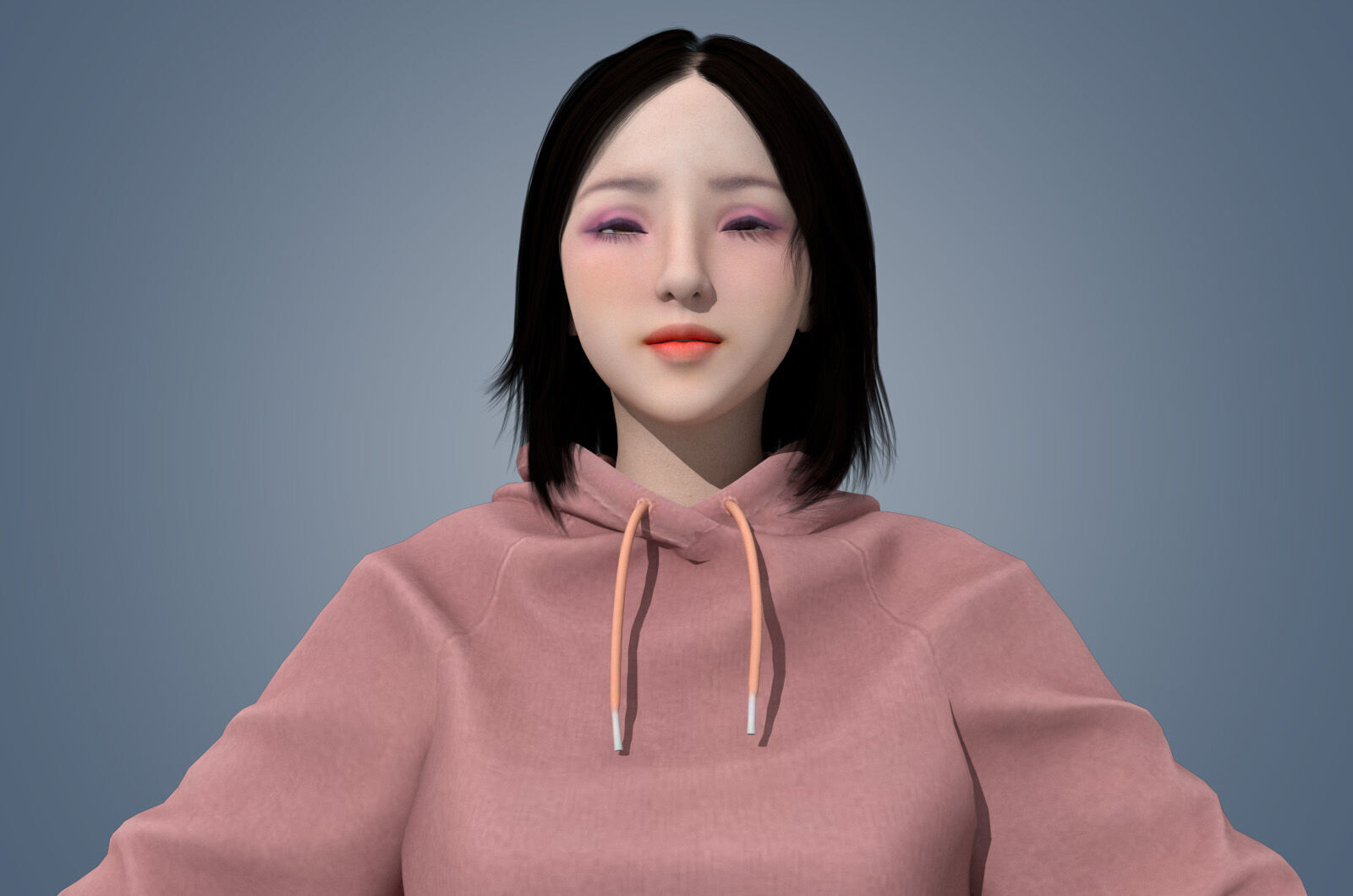 Girl Rigged 3D model 3D model Low-poly 3D model_9