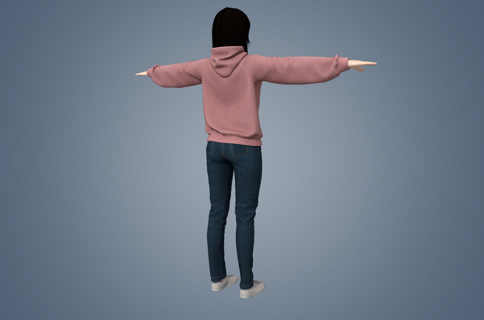 Girl Rigged 3D model 3D model Low-poly 3D model_5