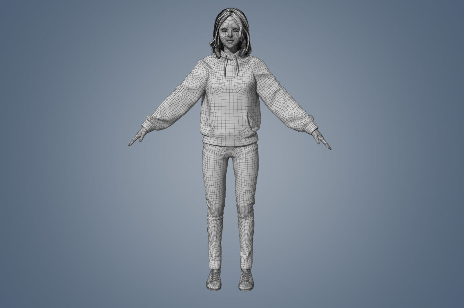 Girl Rigged 3D model 3D model Low-poly 3D model_16