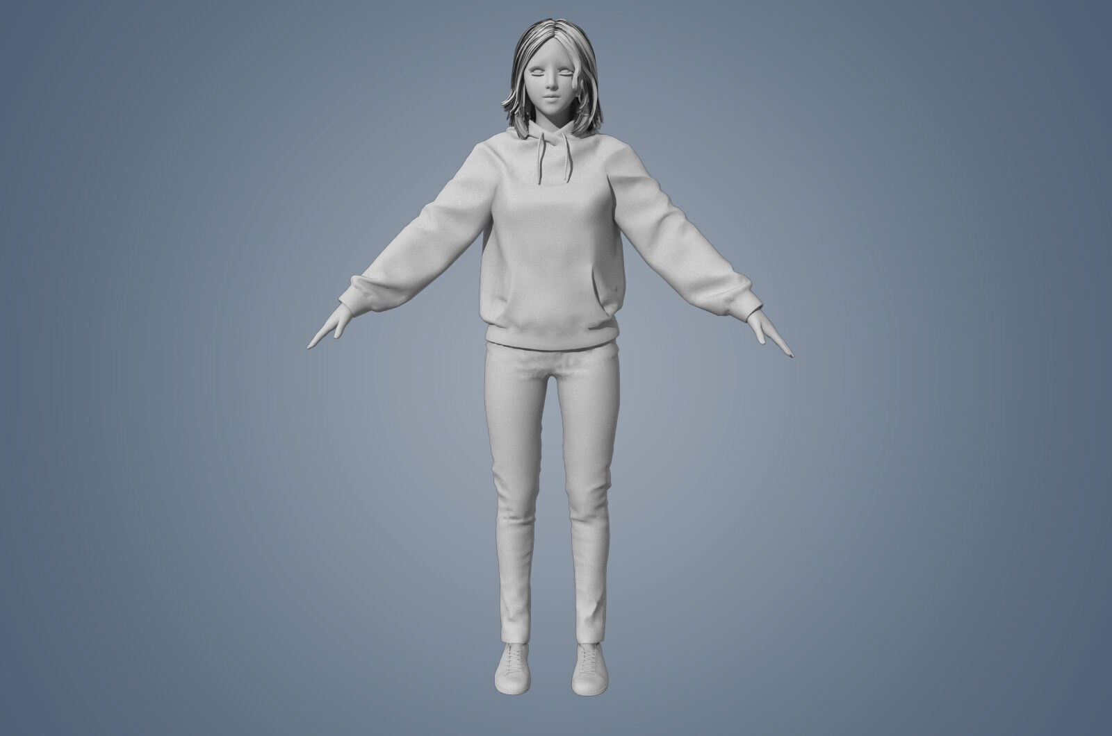 Girl Rigged 3D model 3D model Low-poly 3D model_14