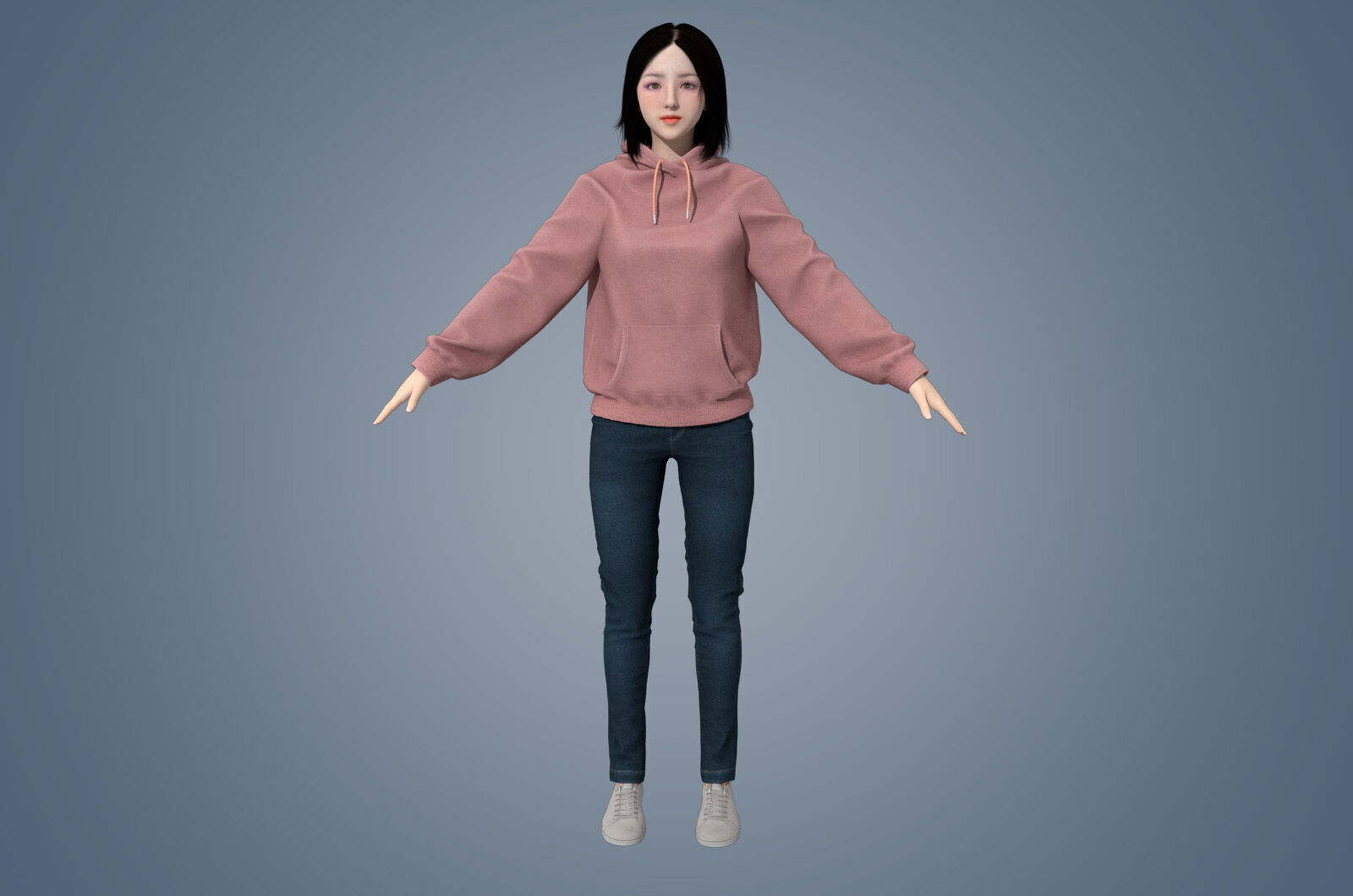 Girl Rigged 3D model 3D model Low-poly 3D model_6
