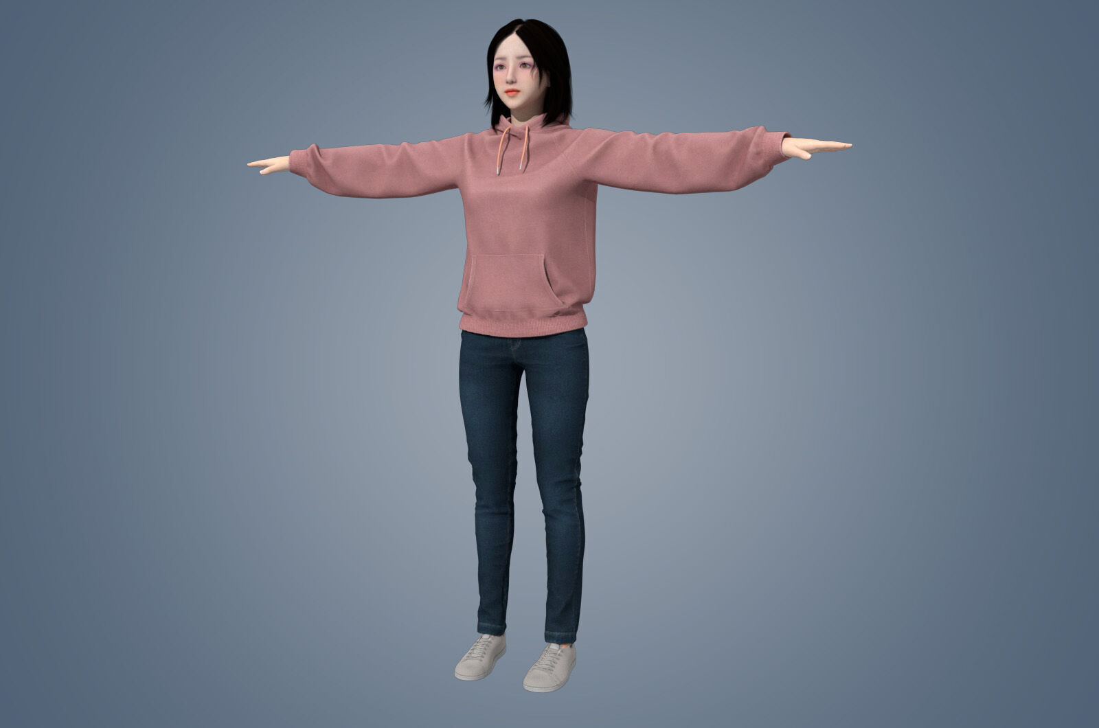 Girl Rigged 3D model 3D model Low-poly 3D model_4
