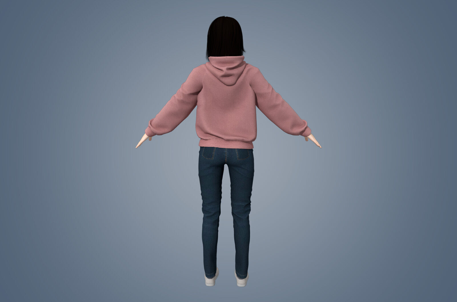 Girl Rigged 3D model 3D model Low-poly 3D model_7