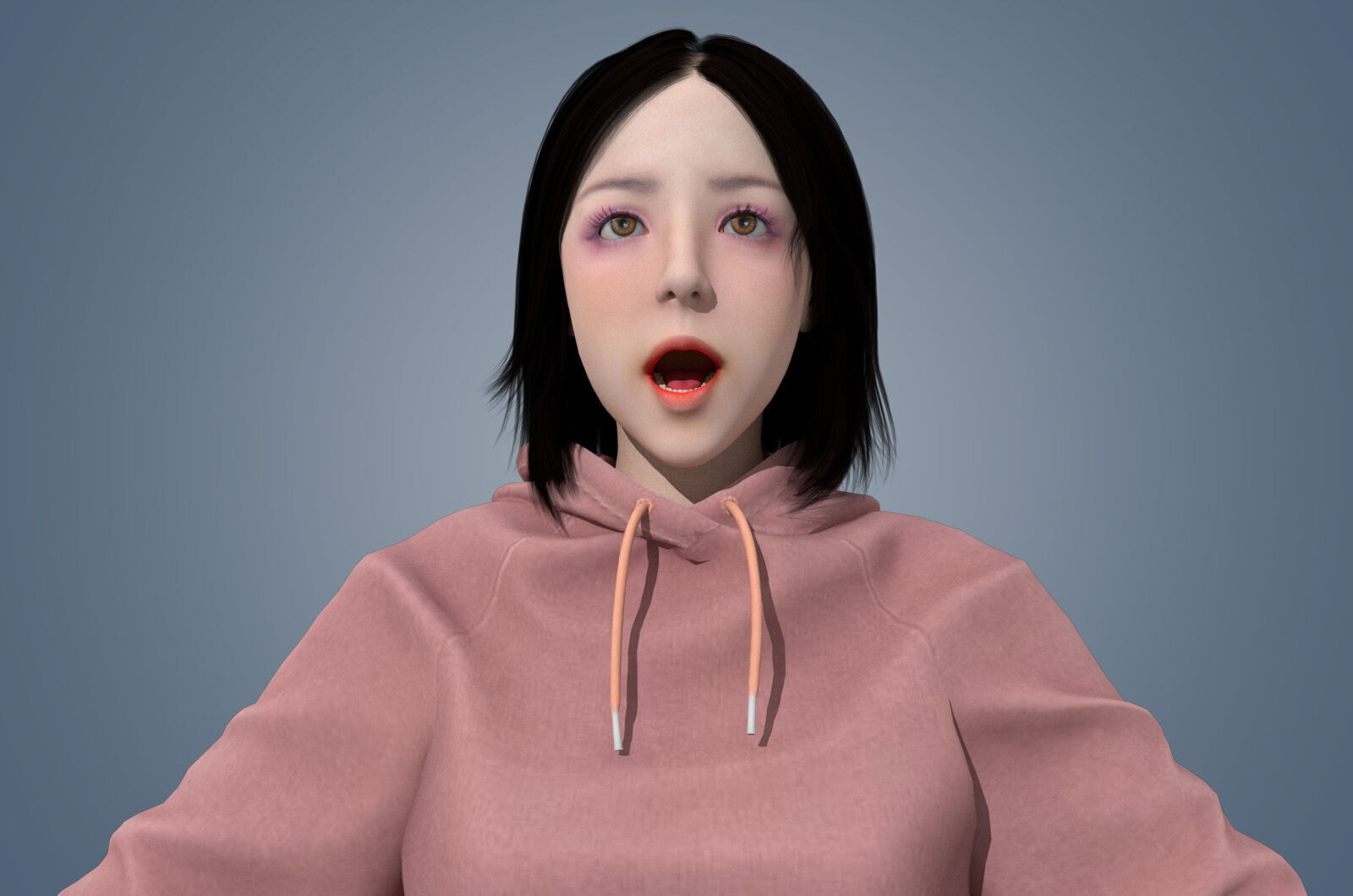 Girl Rigged 3D model 3D model Low-poly 3D model_8
