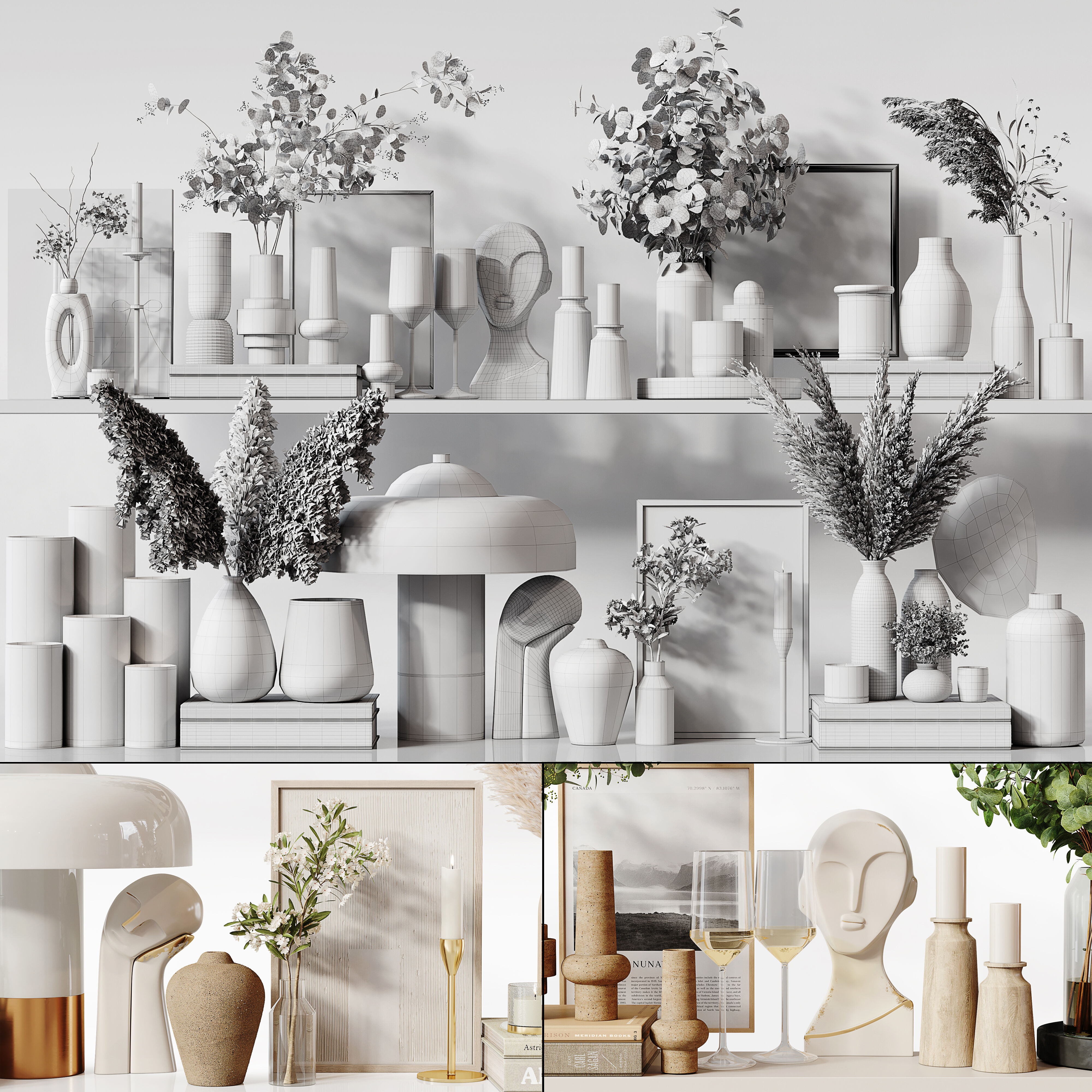 Decorative Set 243 Low-poly 3D model_6