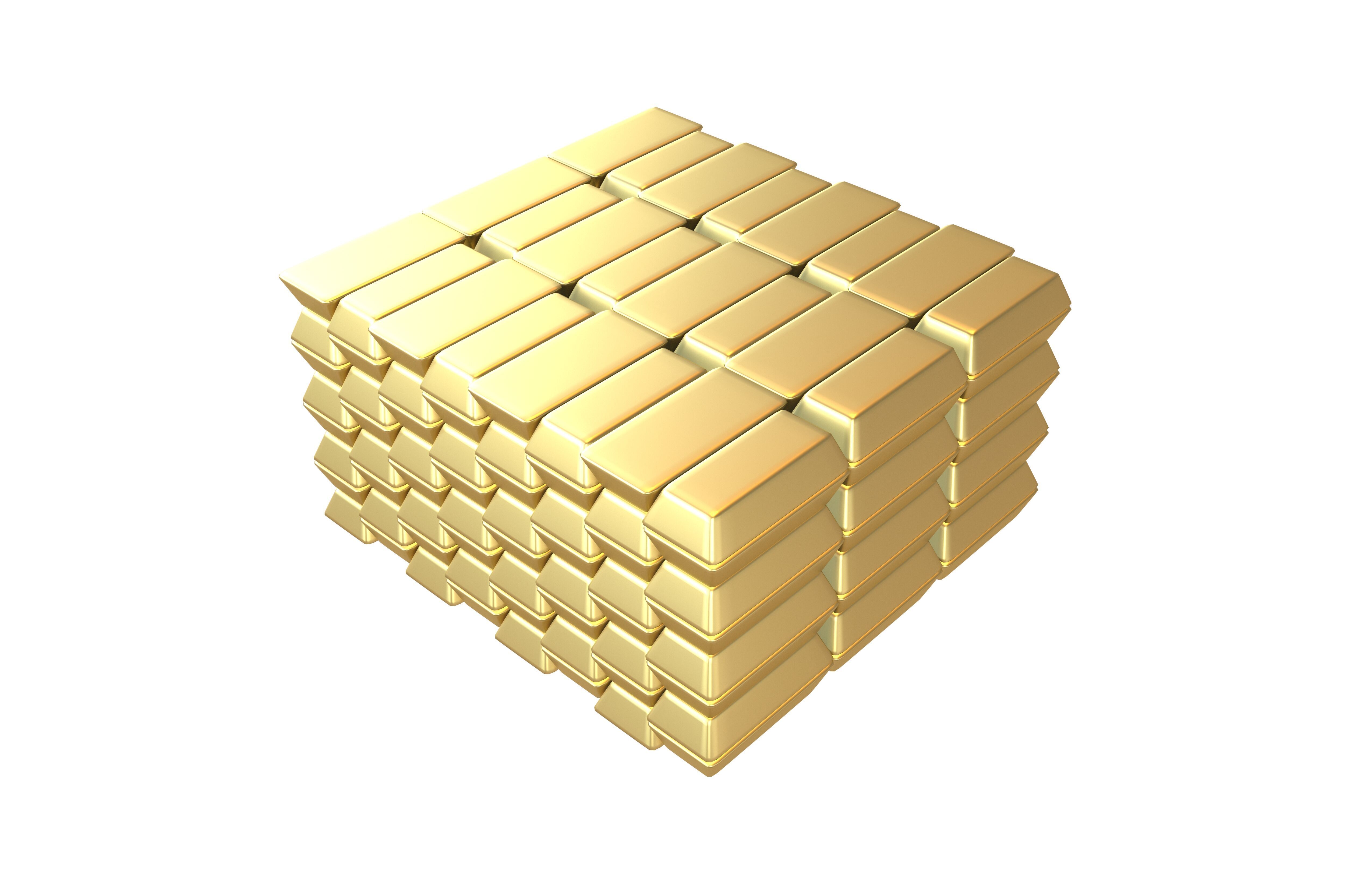 Gold Bars v2 001 Low-poly 3D model_2
