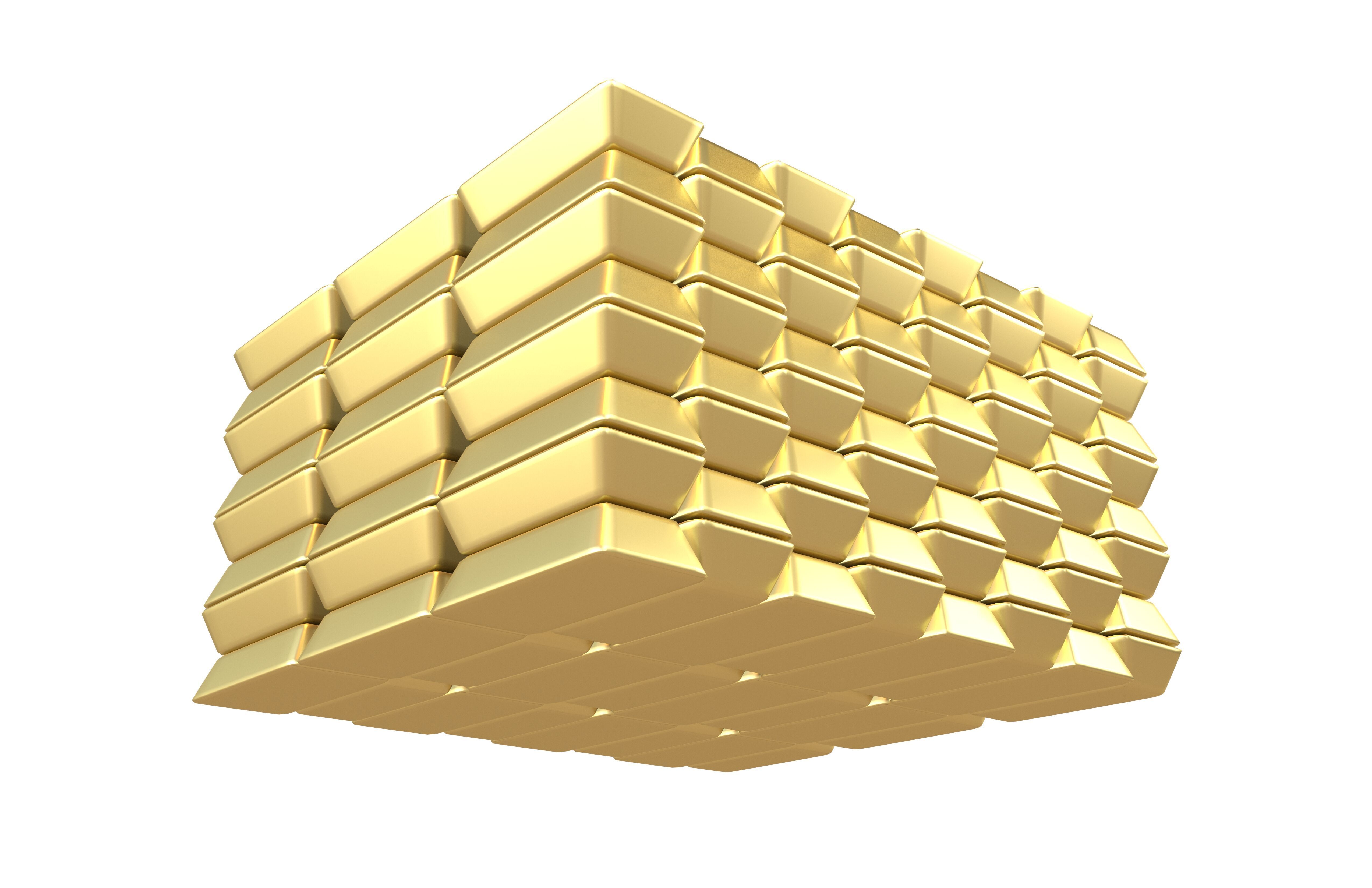 Gold Bars v2 001 Low-poly 3D model_3