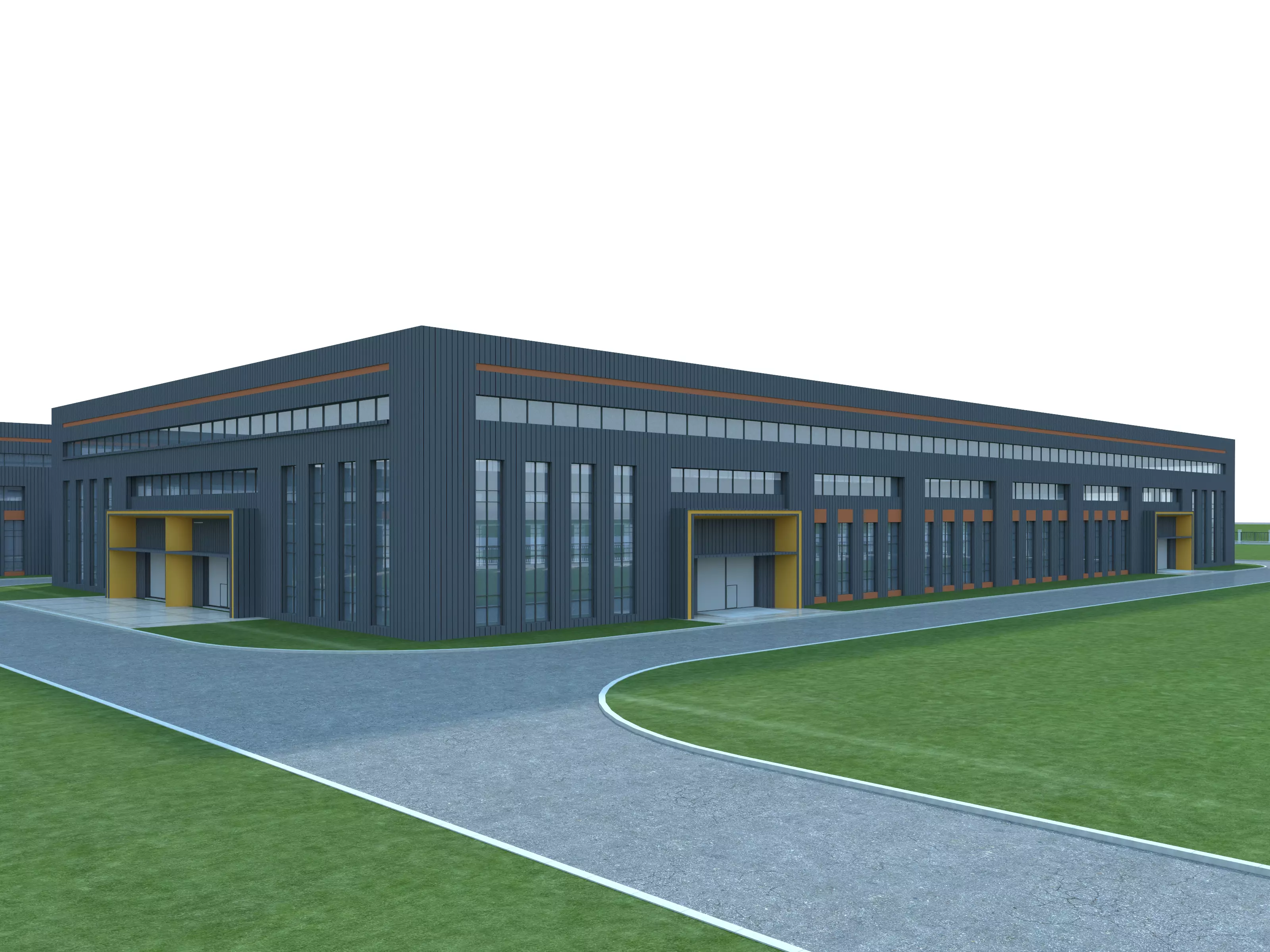 Industrial Building Factory 3D model_2