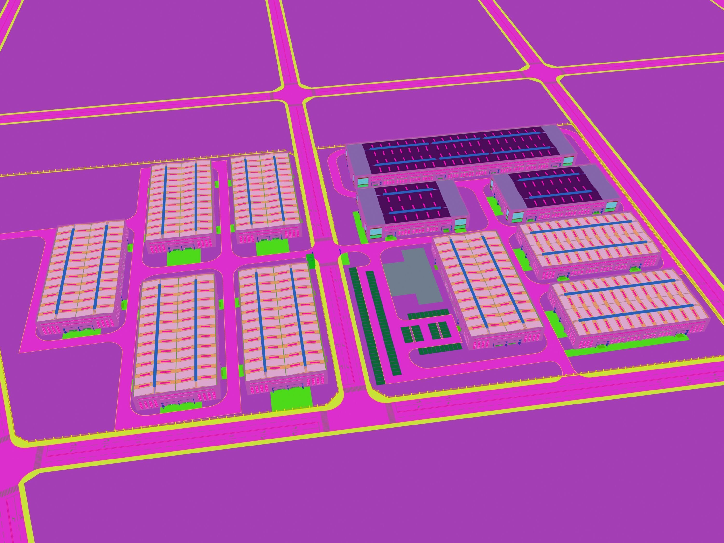 Industrial Building Factory 3D model_16