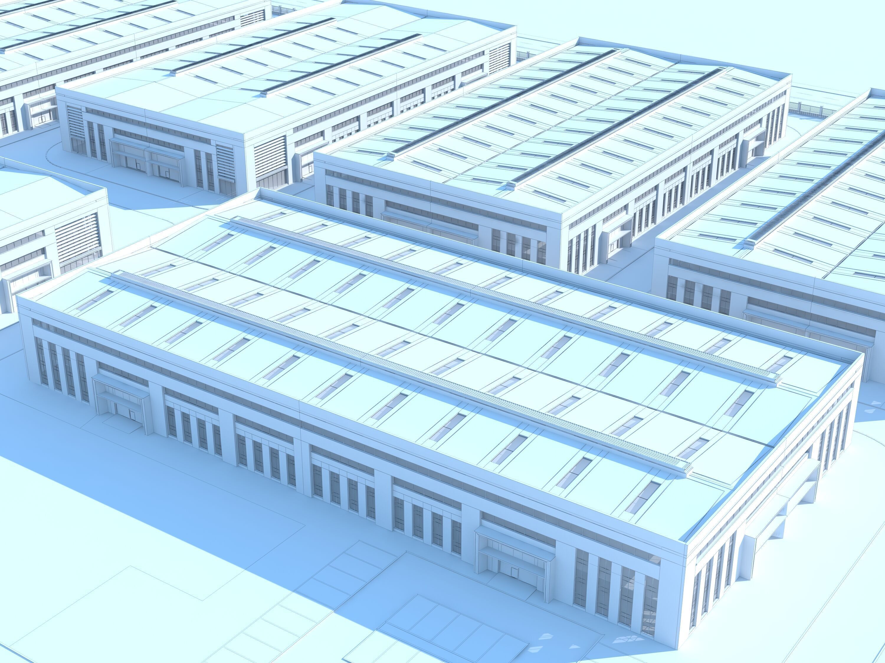Industrial Building Factory 3D model_12
