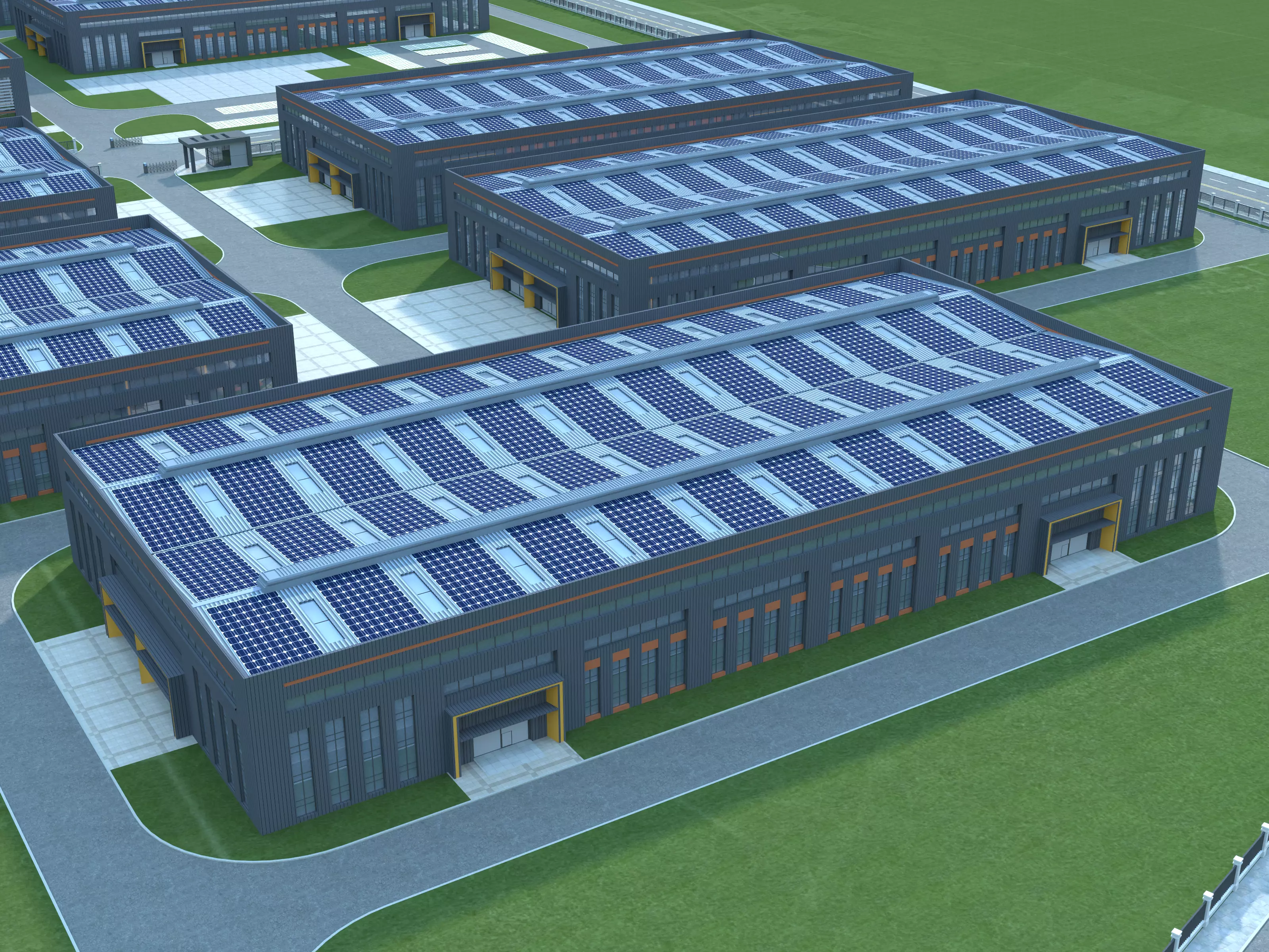 Industrial Building Factory 3D model_4
