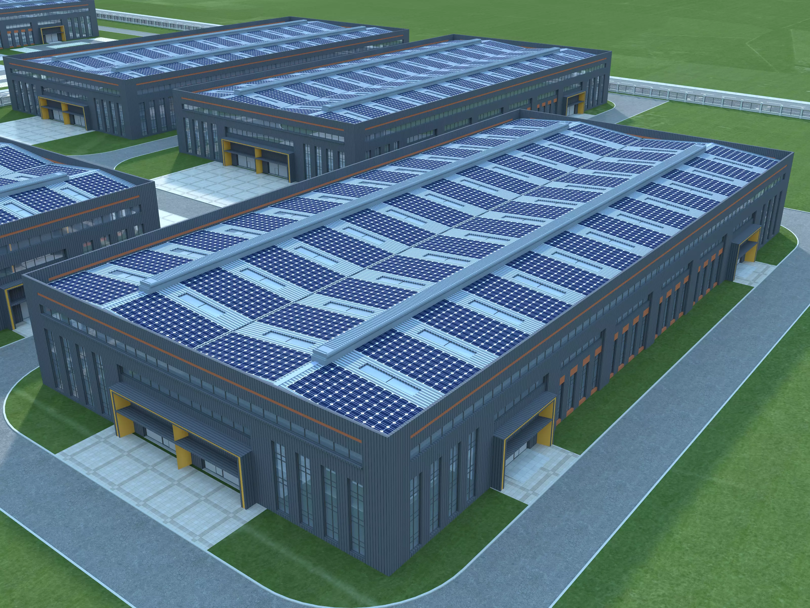 Industrial Building Factory 3D model_1
