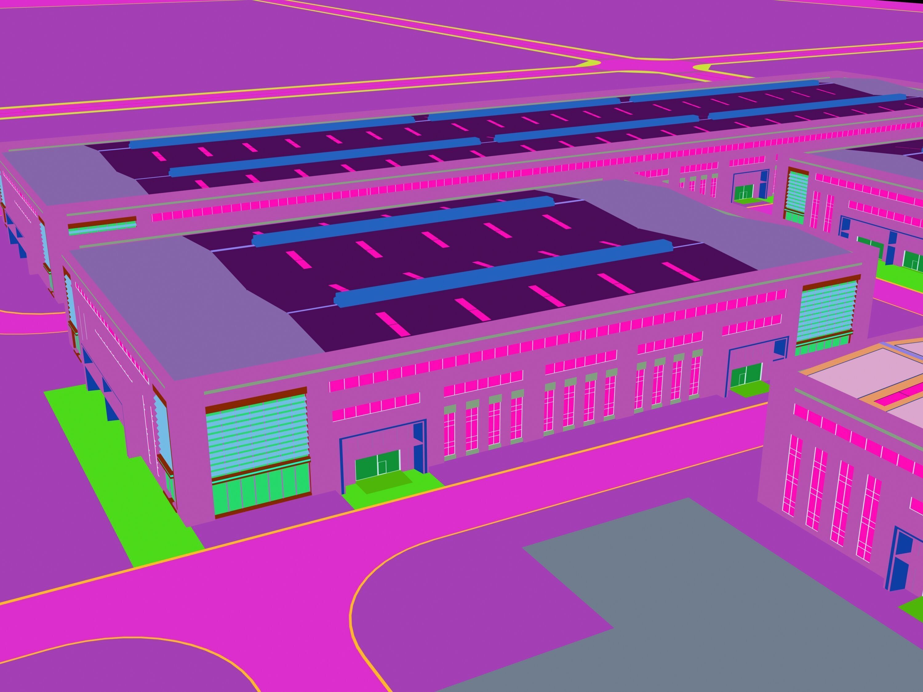 Industrial Building Factory 3D model_15