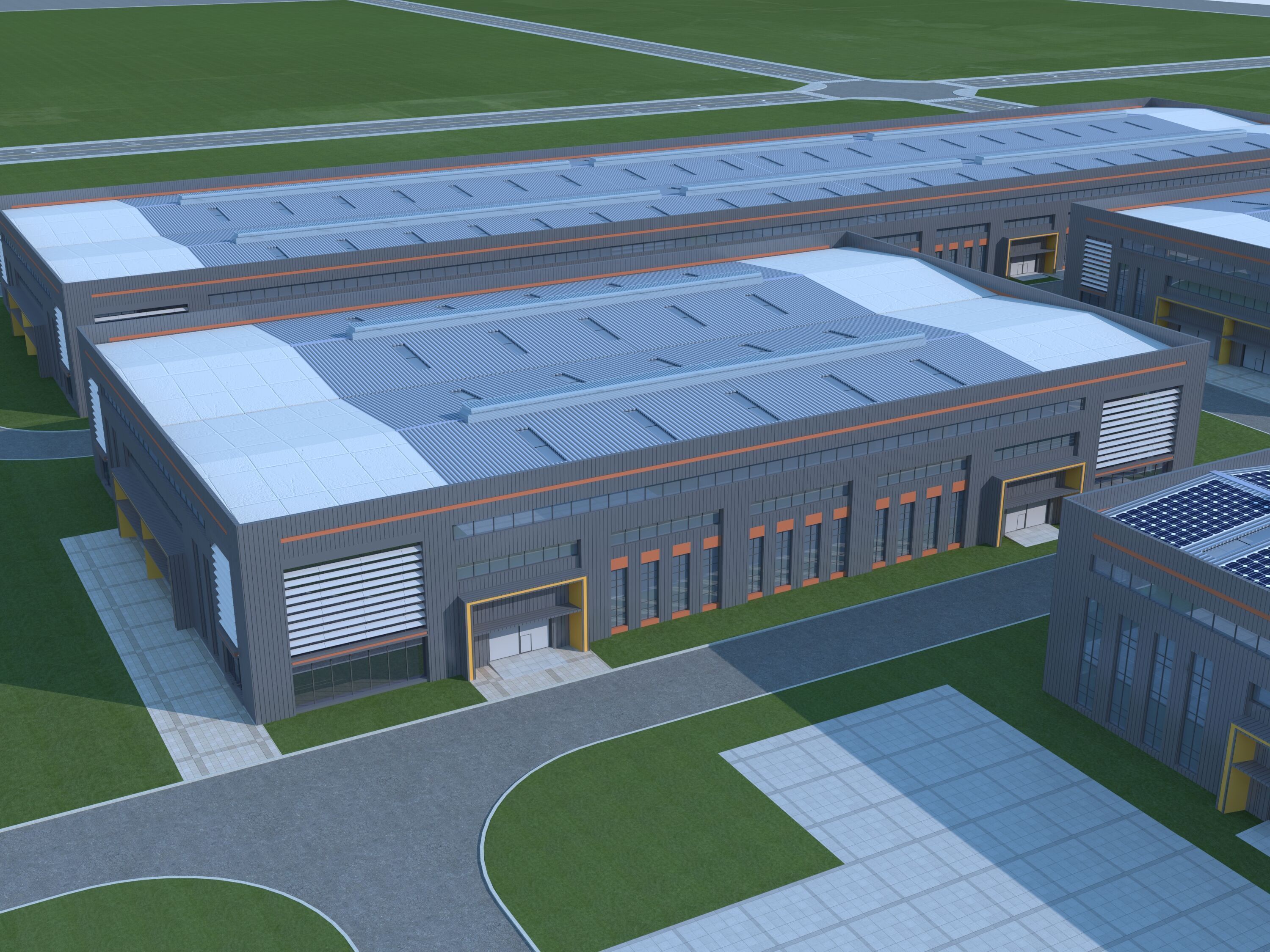 Industrial Building Factory 3D model_7