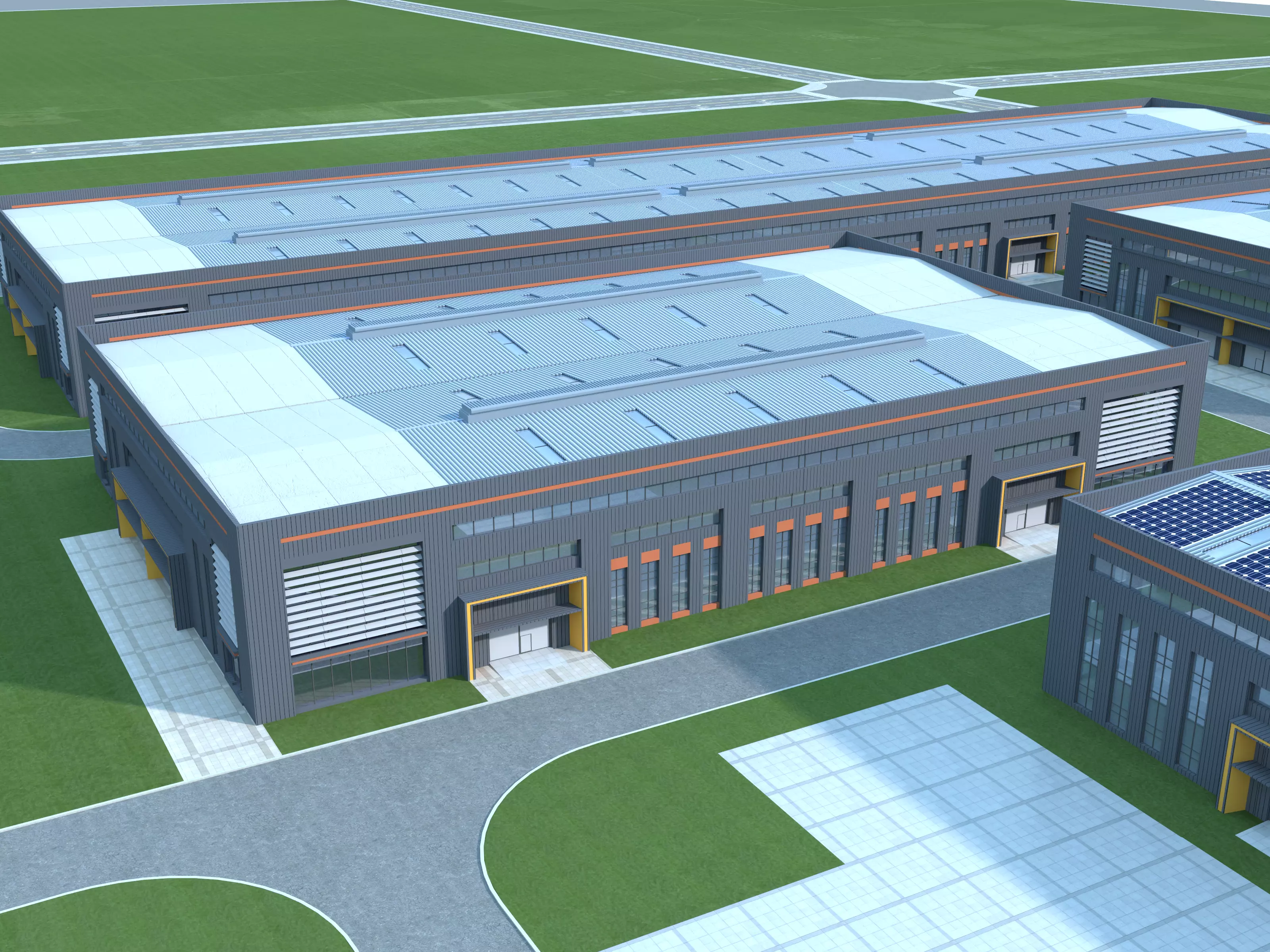Industrial Building Factory 3D model_10