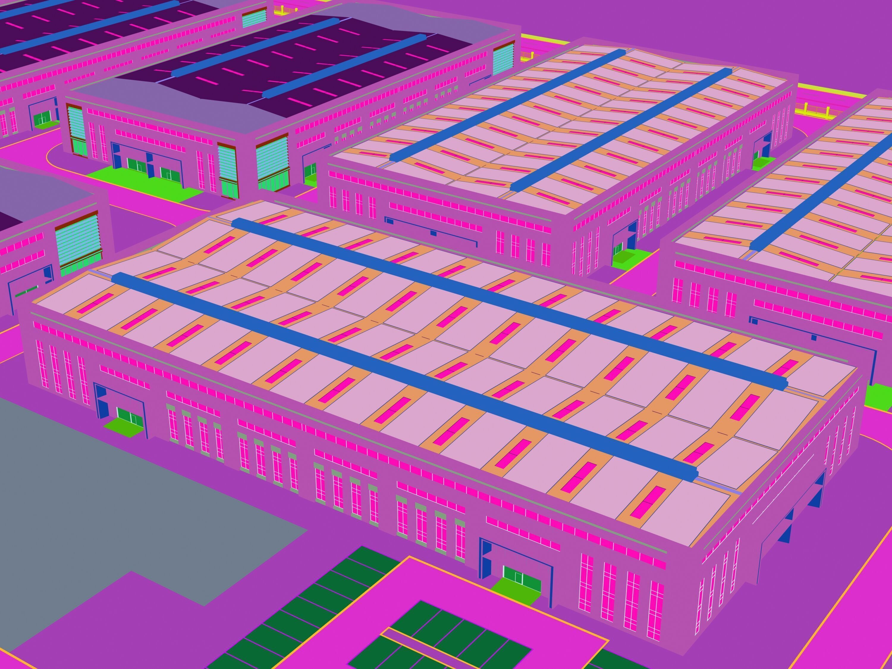 Industrial Building Factory 3D model_14