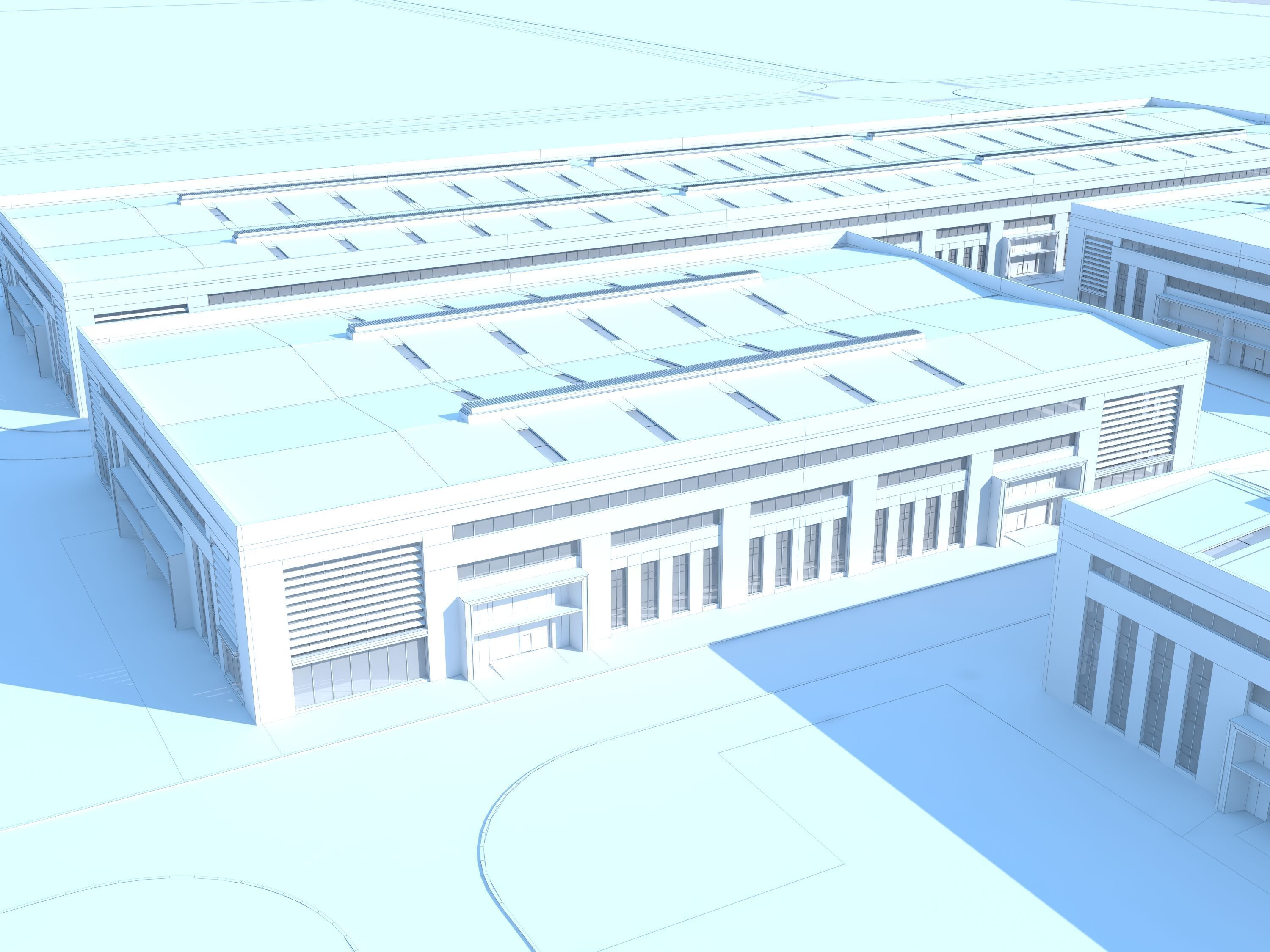 Industrial Building Factory 3D model_13