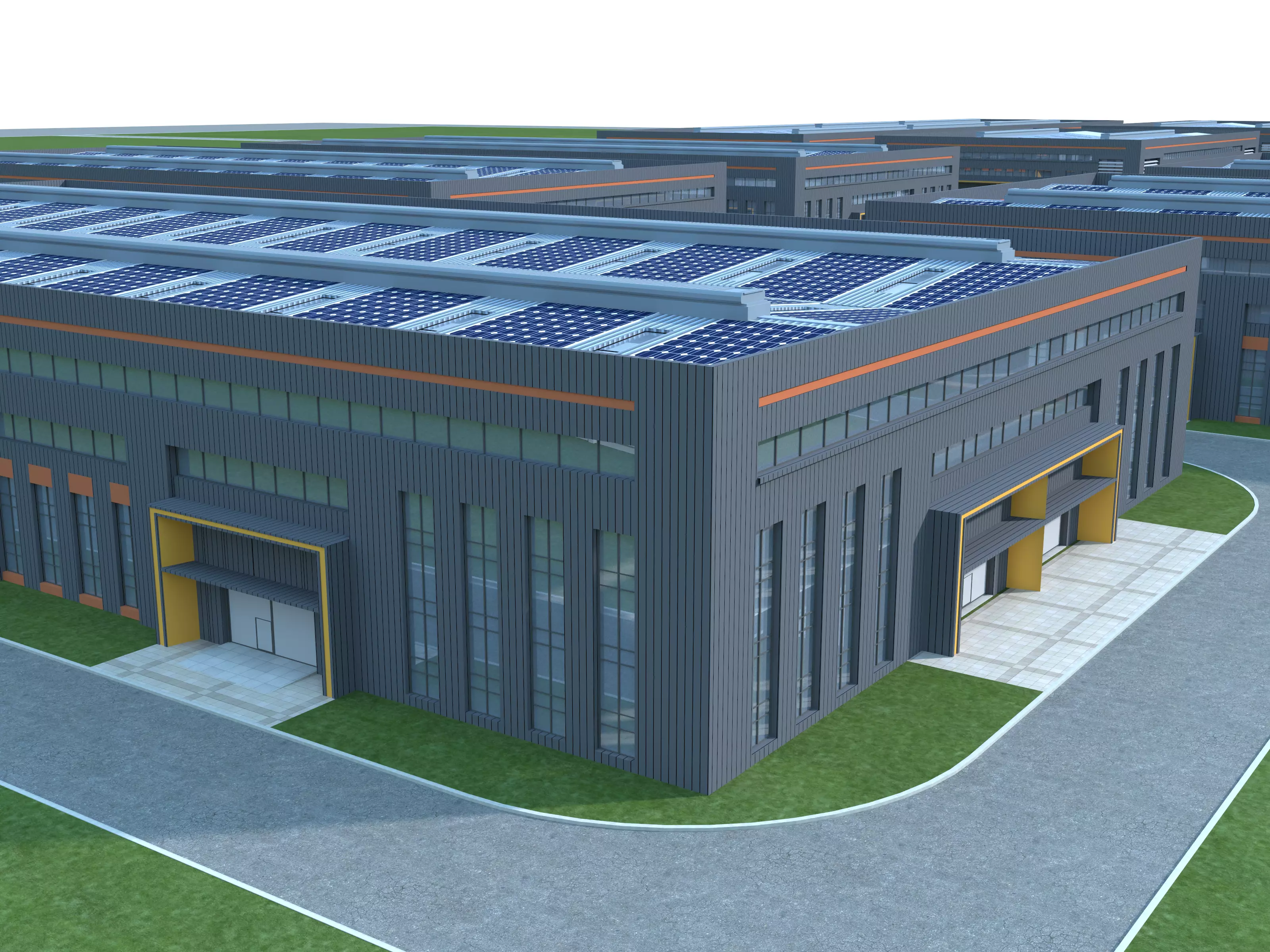 Industrial Building Factory 3D model_3