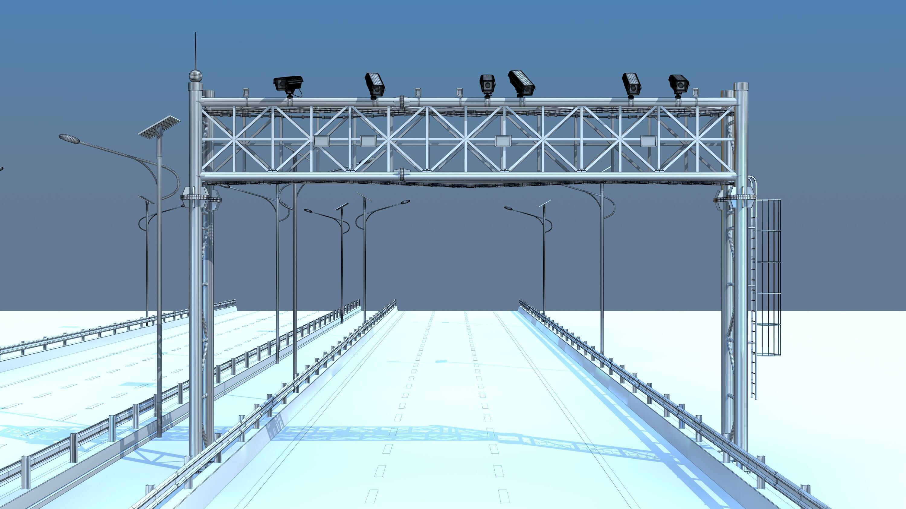 Highway Sign 3D model_5