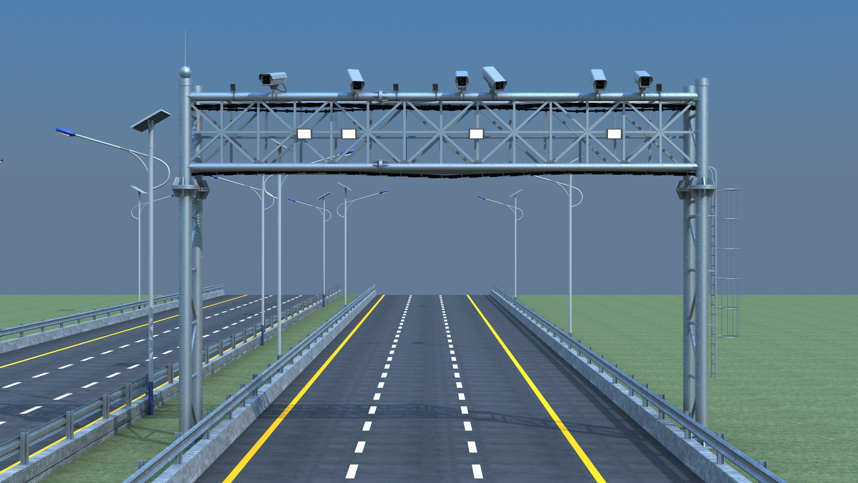 Highway Sign 3D model_3