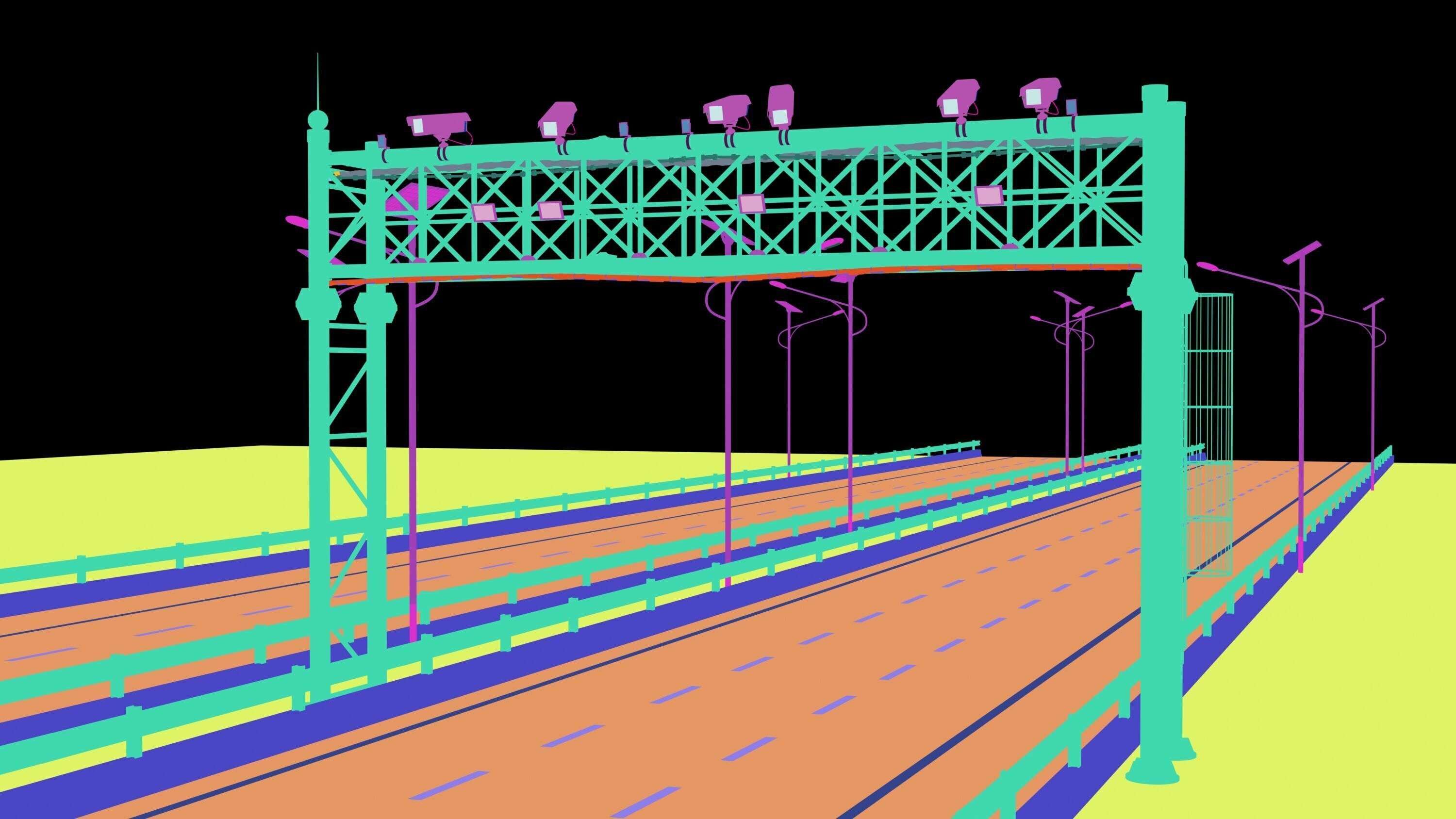 Highway Sign 3D model_10