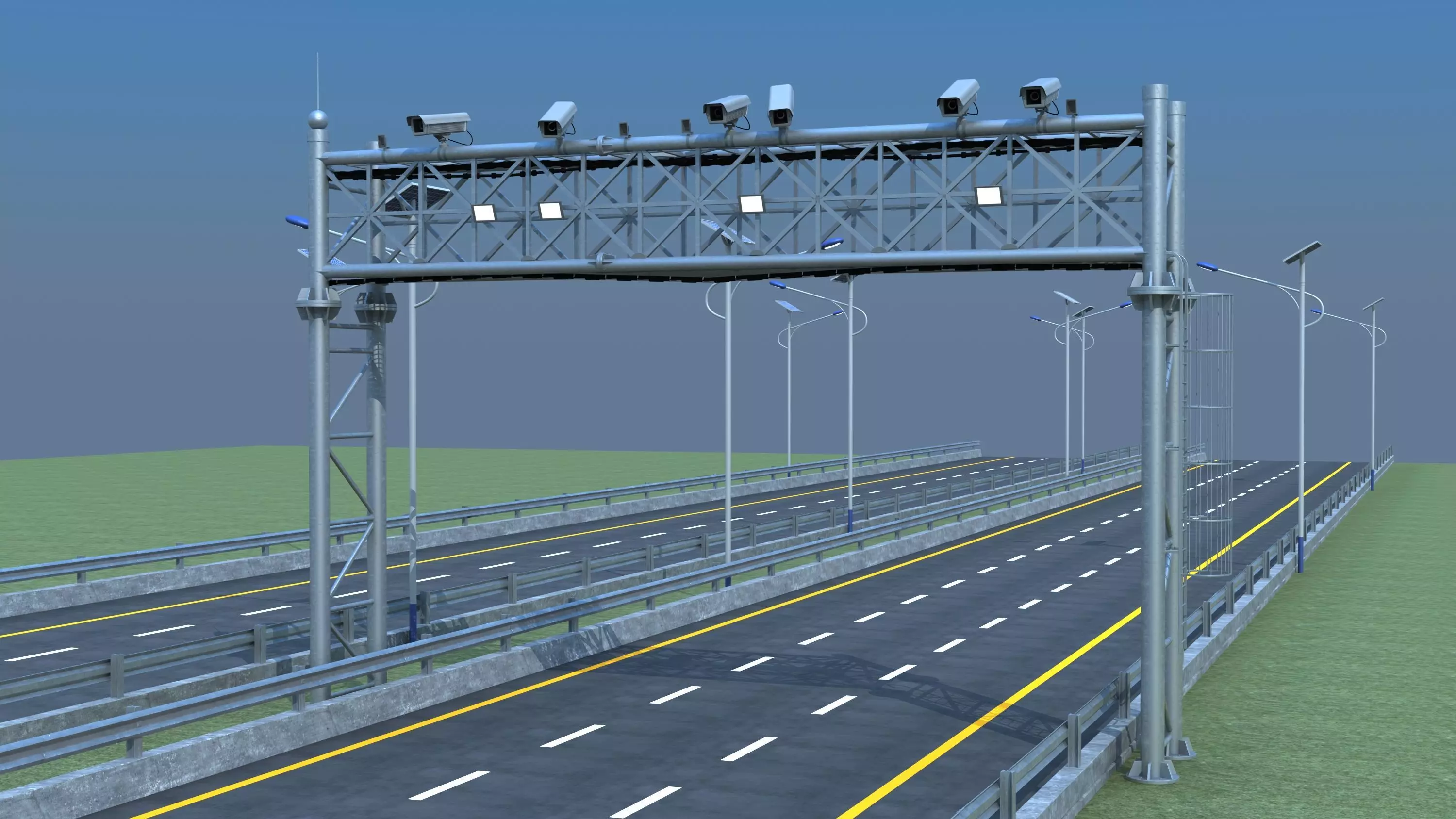 Highway Sign 3D model_0