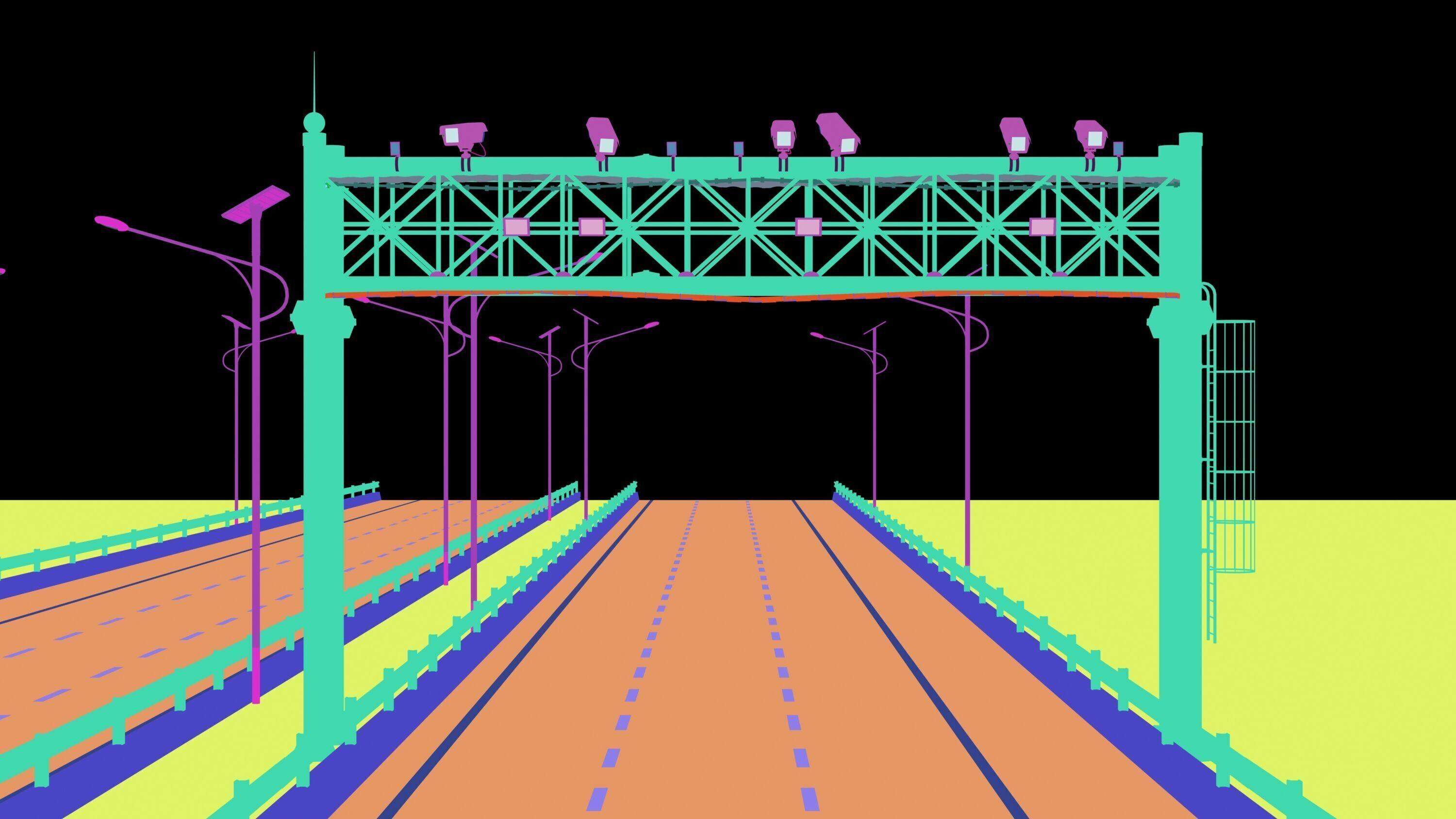 Highway Sign 3D model_11