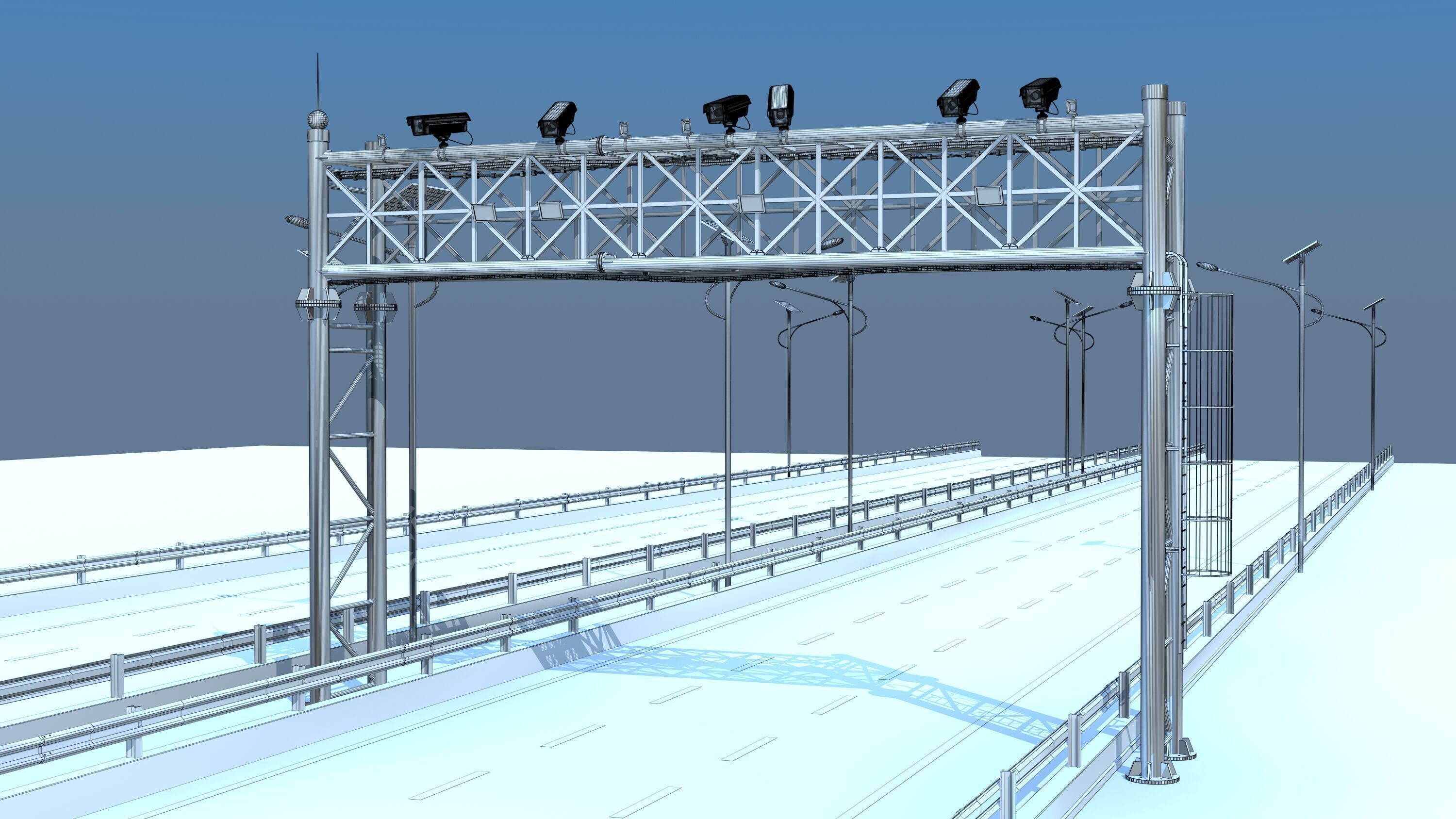 Highway Sign 3D model_7