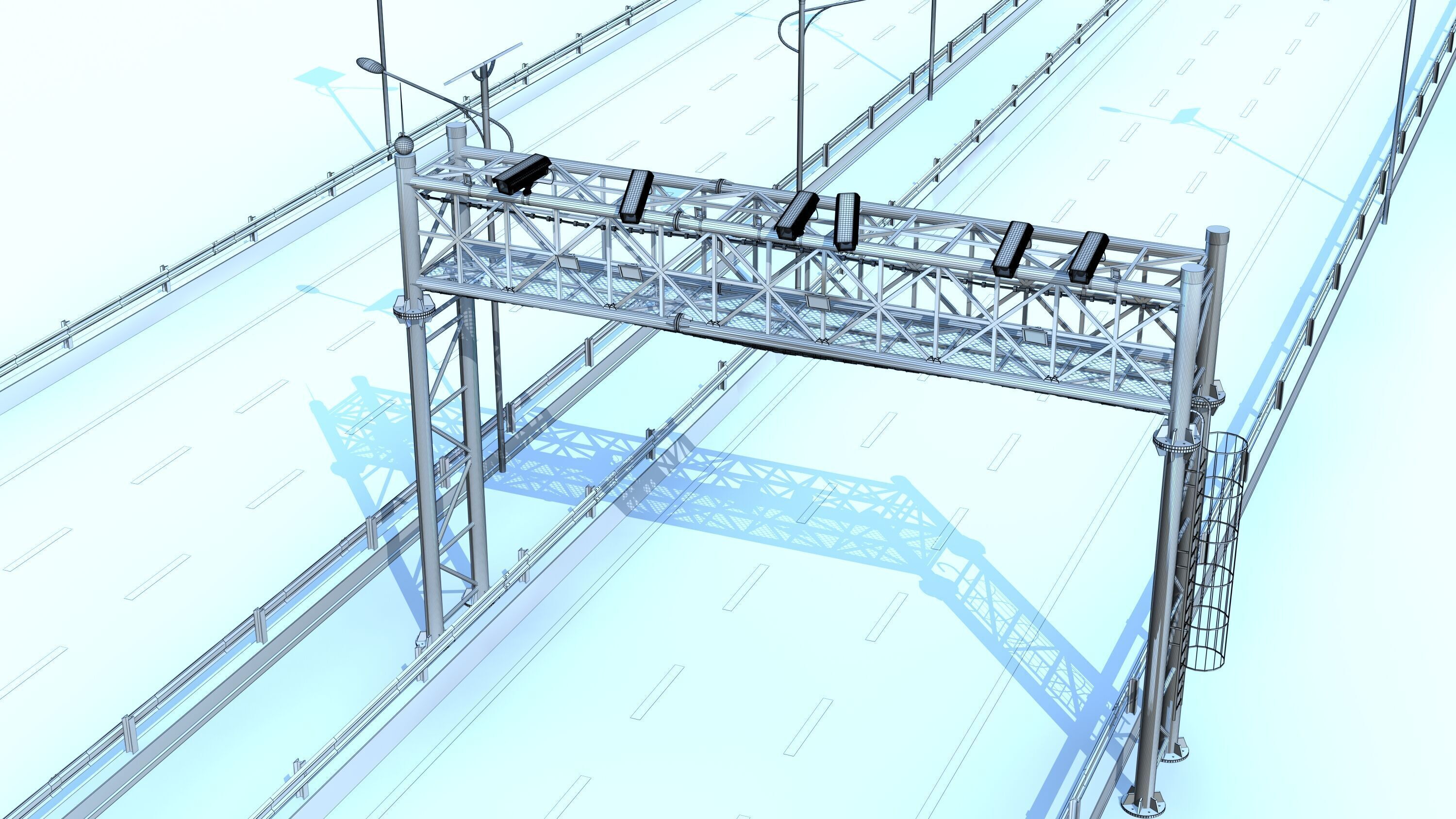 Highway Sign 3D model_4