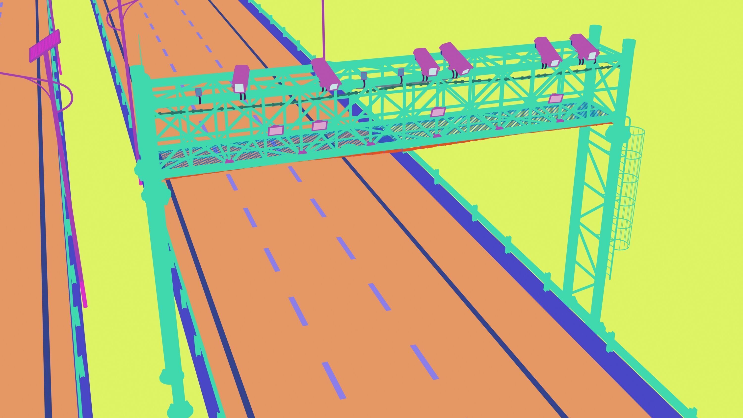 Highway Sign 3D model_8